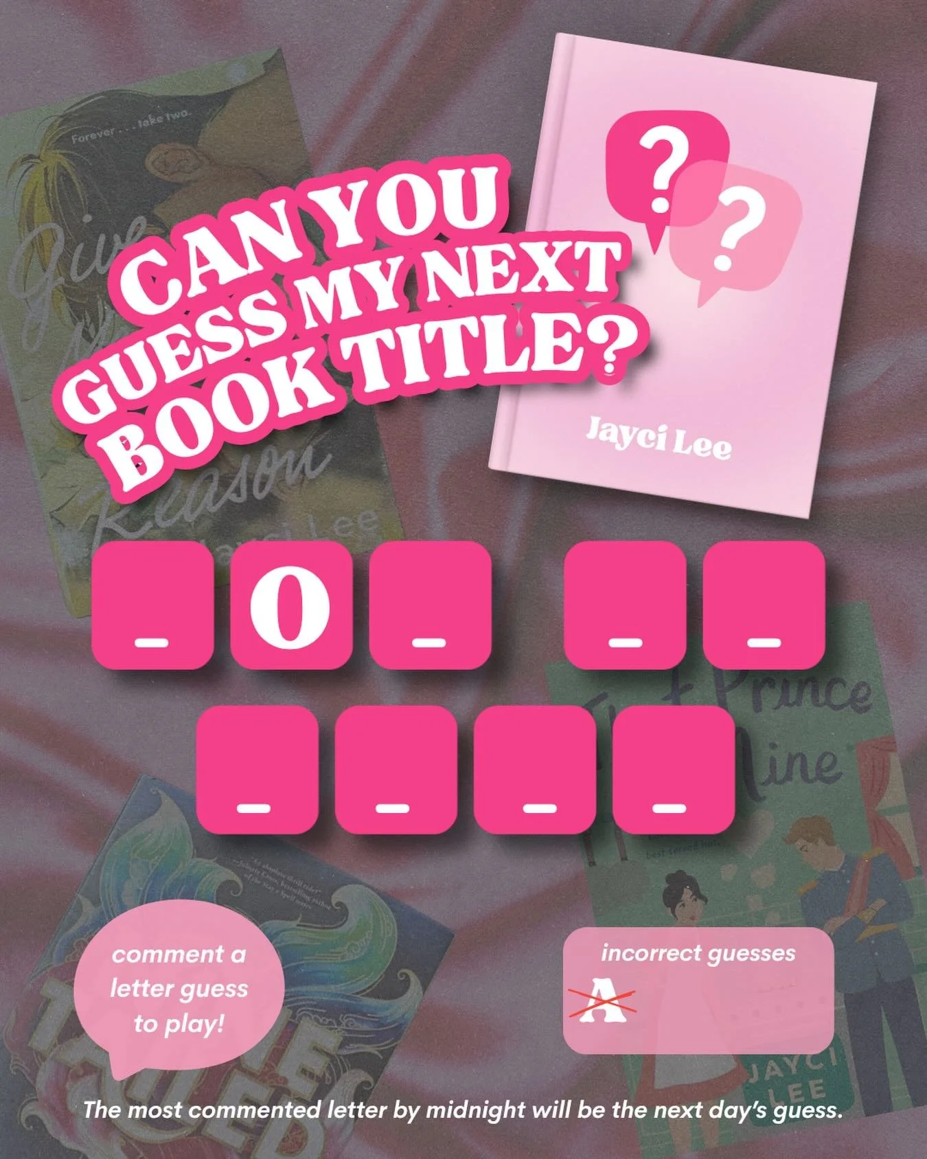 We officially have a letter!

I&rsquo;m having so much fun reading all your great guesses! We had one (secret for now) winner yesterday, but this is so much fun I&rsquo;ve decided to choose a second winner as well! 

So guess away because I can tell 