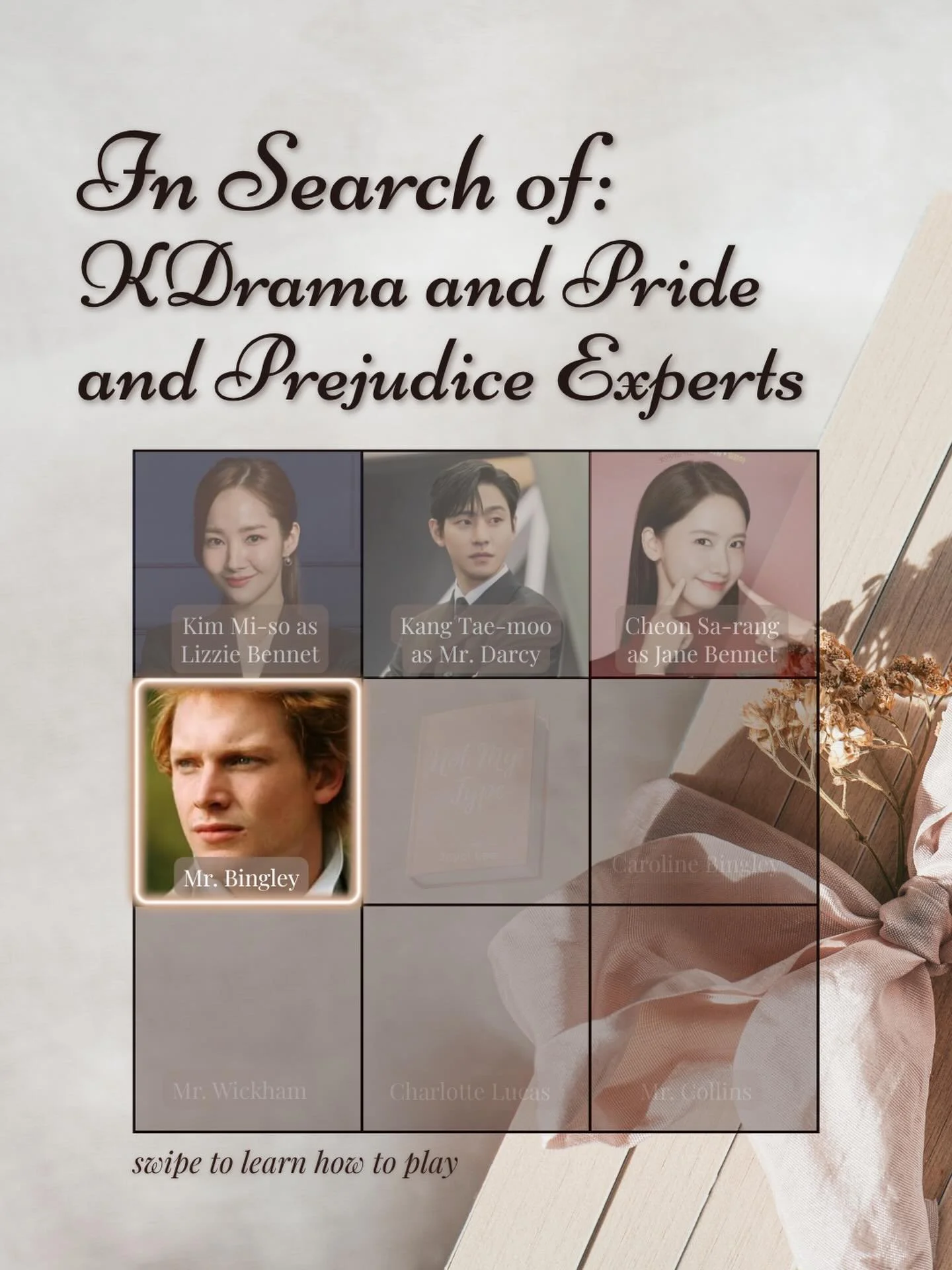 If Mr. Bingley was a KDrama character, who would he be??

This week we&rsquo;re finding the KDrama equivalents of #PrideandPrejudice characters! Today we&rsquo;re almost half-way through and finding the KDrama man who is most like Mr. Bingley. We lov