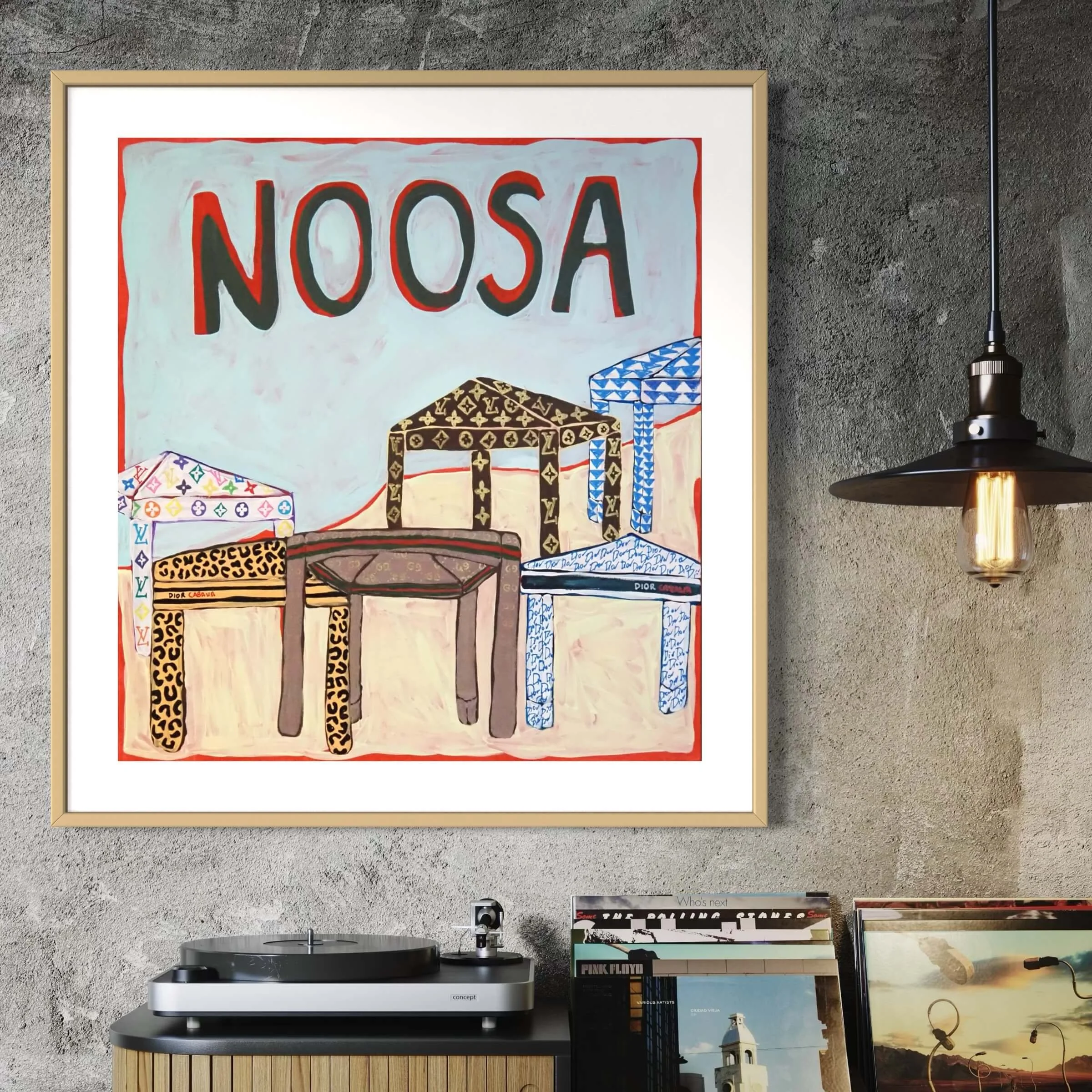 Noosa Cabana Conture framed canvas art print by Very Sketchy Temma