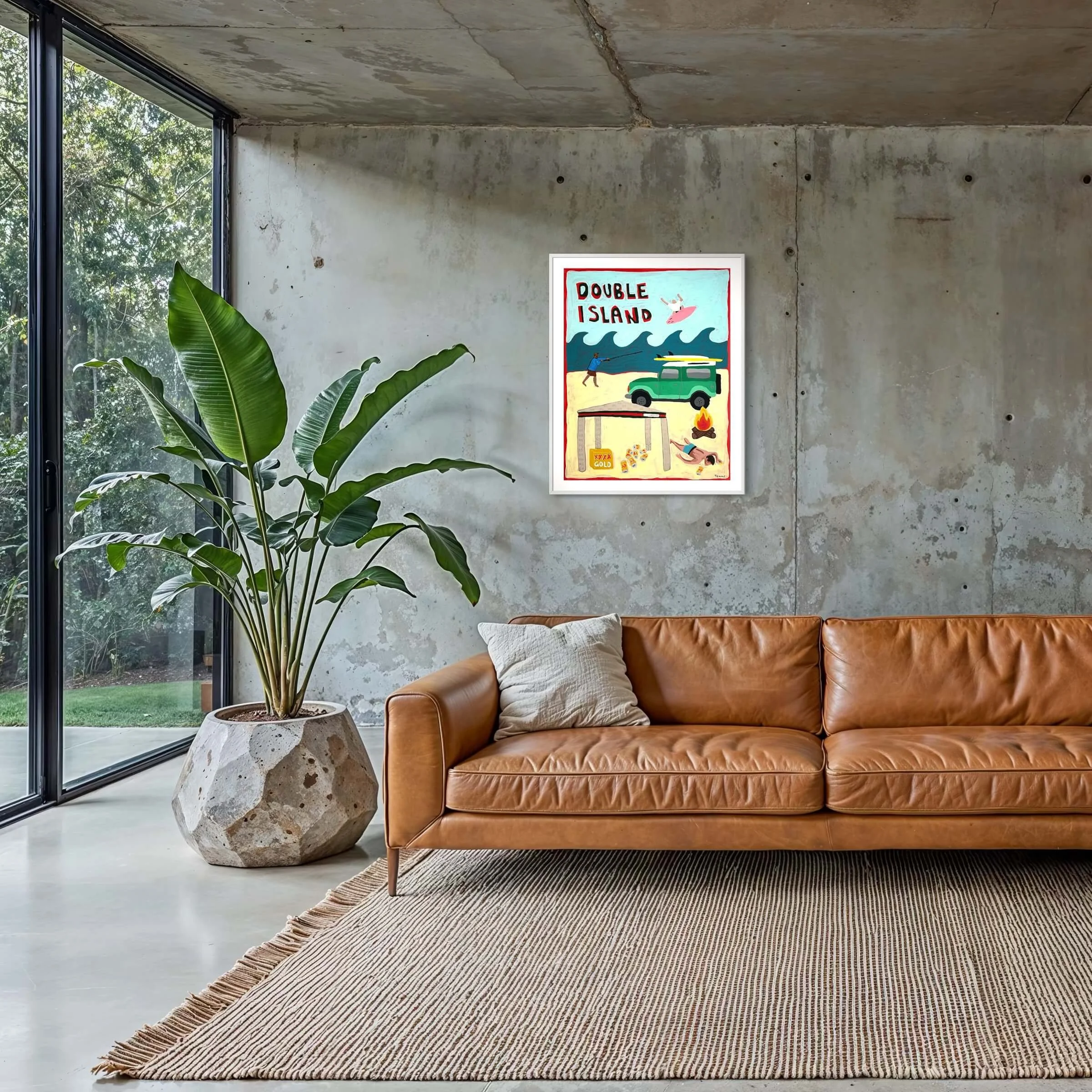 Coastal art print featuring Rainbow Beach, Inskip dunes and ocean wildlife