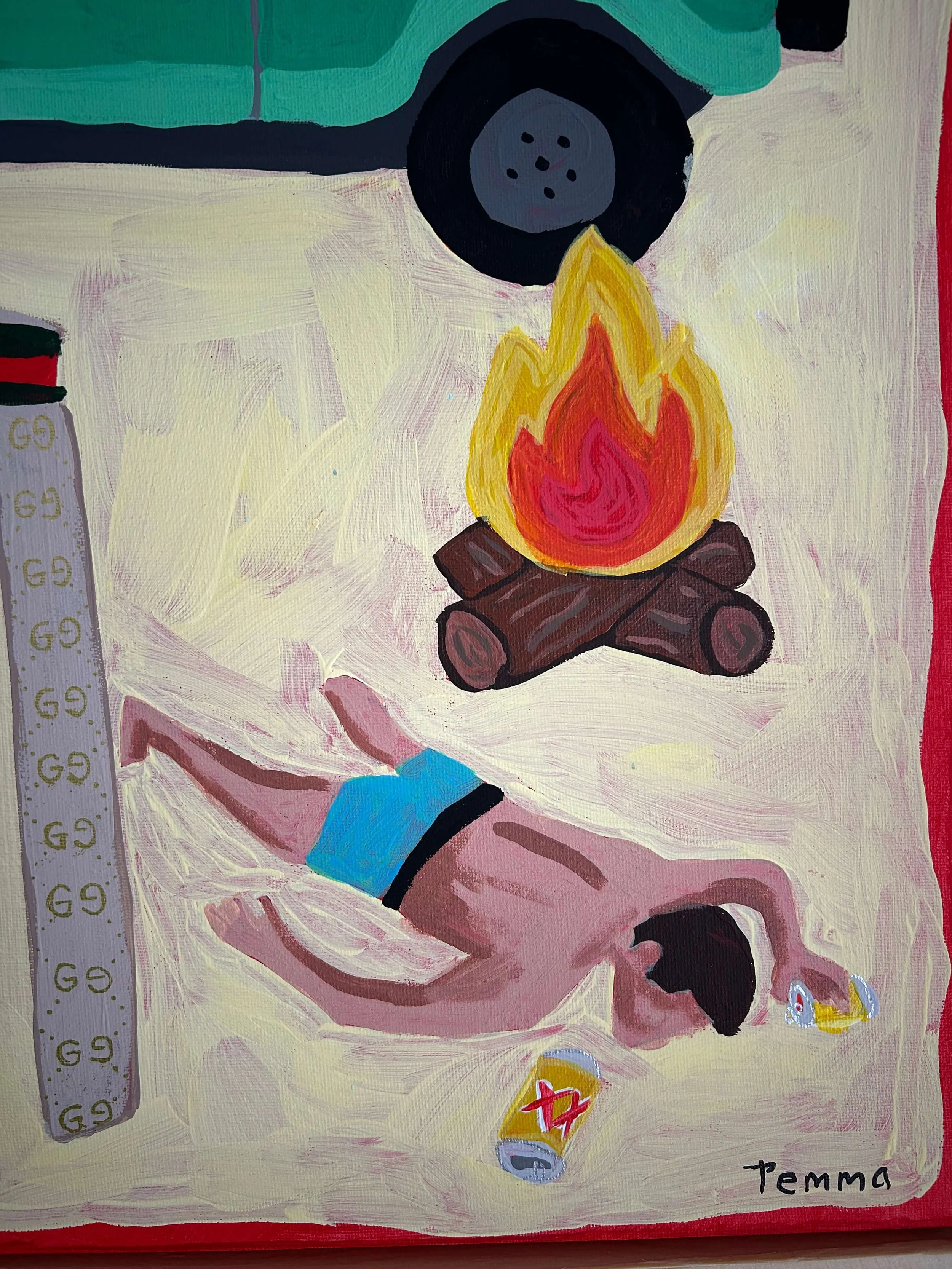 Australian beach camping inspired artwork for coastal home décor