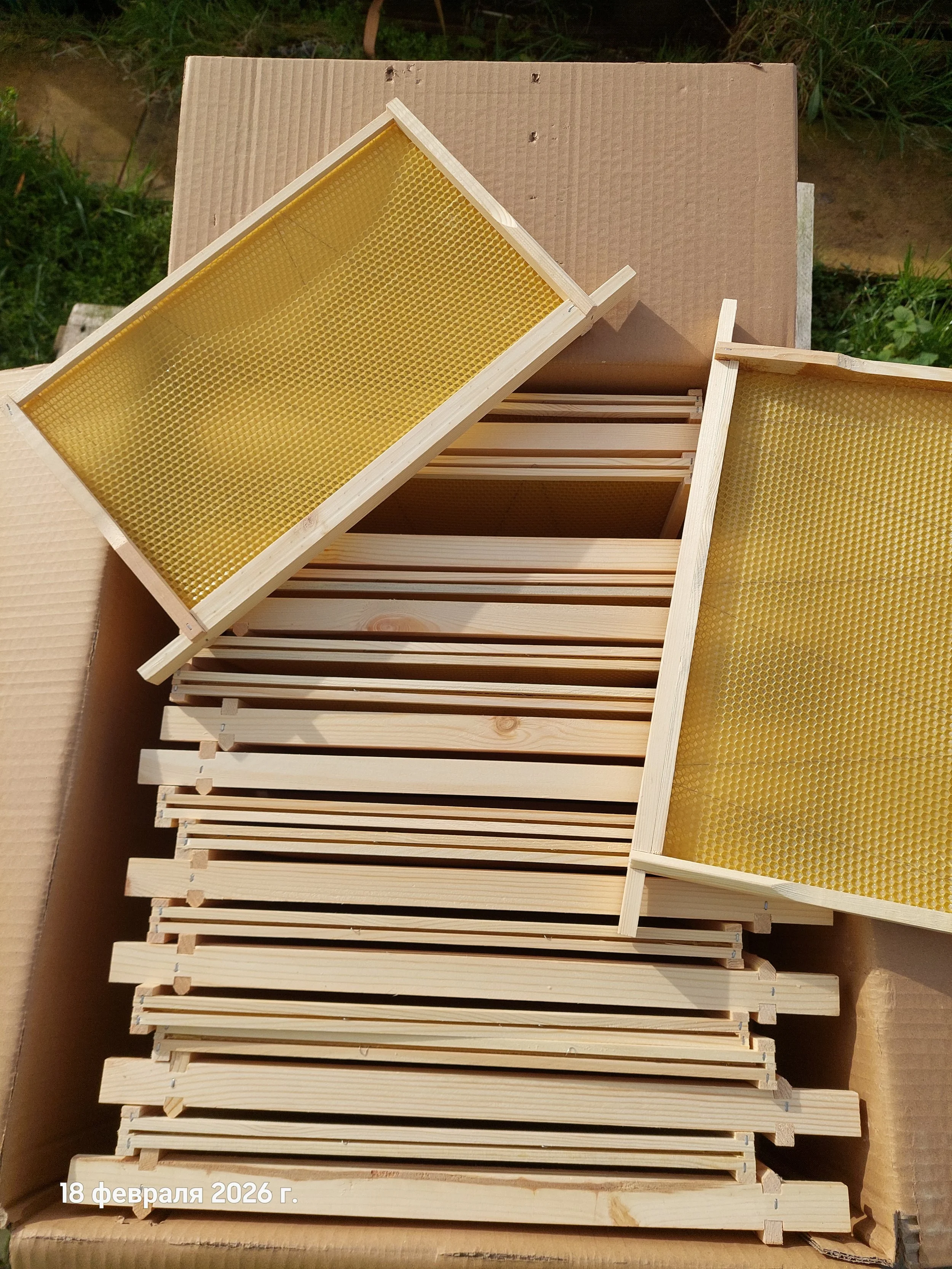 22pcs Assembled National Beehive Box Brood Wired Frames Foundation 14”X8,5”
