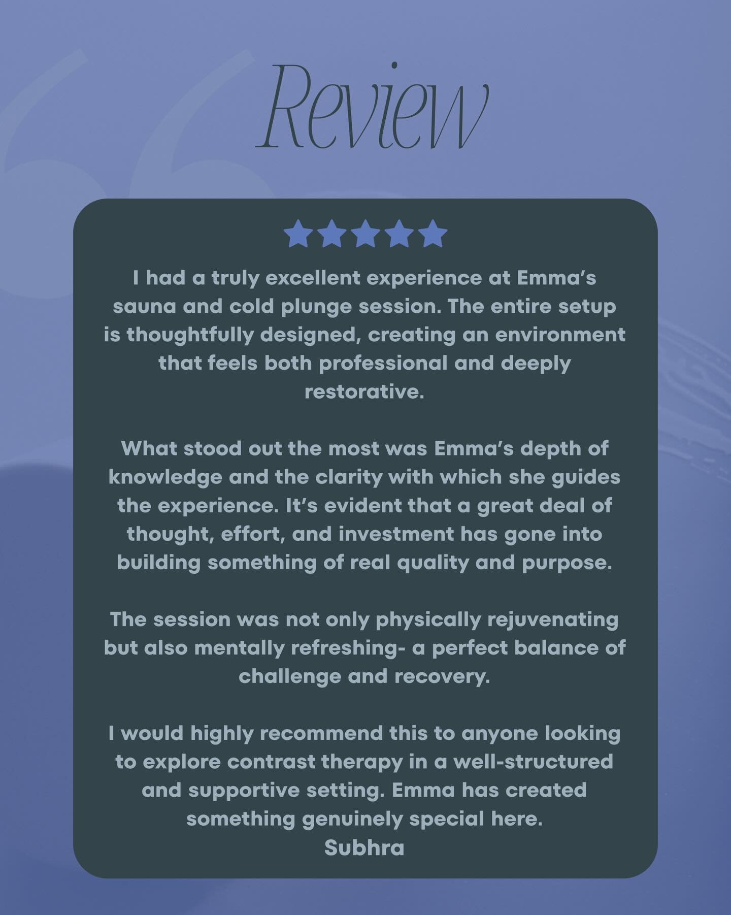 Grateful for words like these 🤍
It means so much to see someone leave feeling both physically restored and mentally reset. Creating a space that feels supportive, intentional, and deeply beneficial is always the goal.
Thank you for trusting the proc