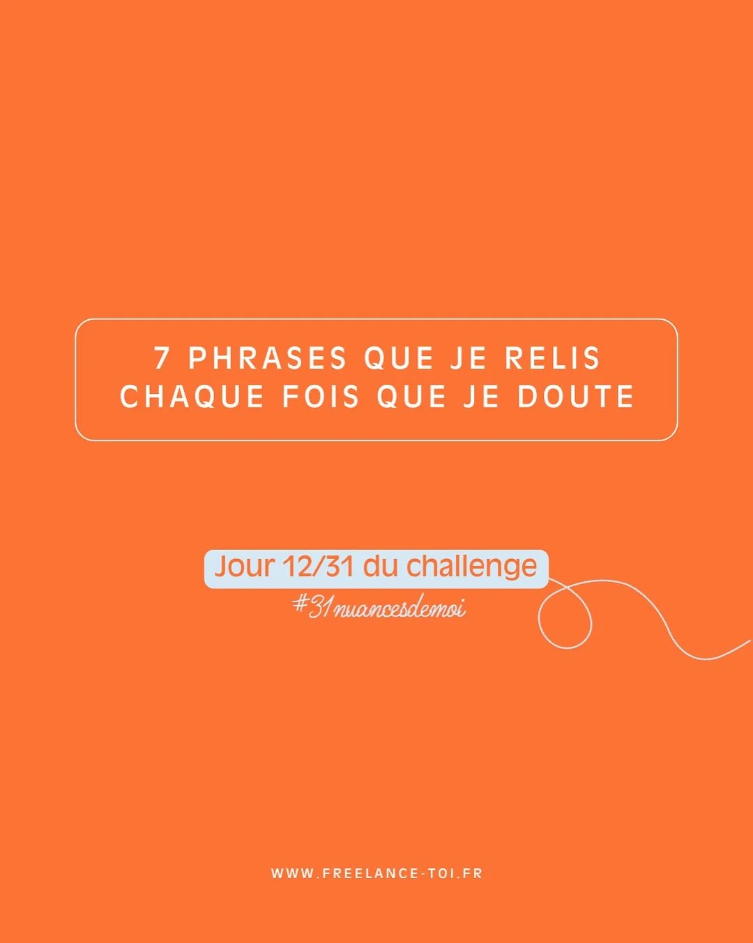 JOUR 12/31 - 7 phrases qui sont devenues des boussoles 🧭

Tu vois le genre de phrases, simples, mais qui deviennent si importantes pour toi?
Elles s&rsquo;ancrent, elles reviennent, elles orientent tes choix sans que tu t&rsquo;en rendes compte.

Et