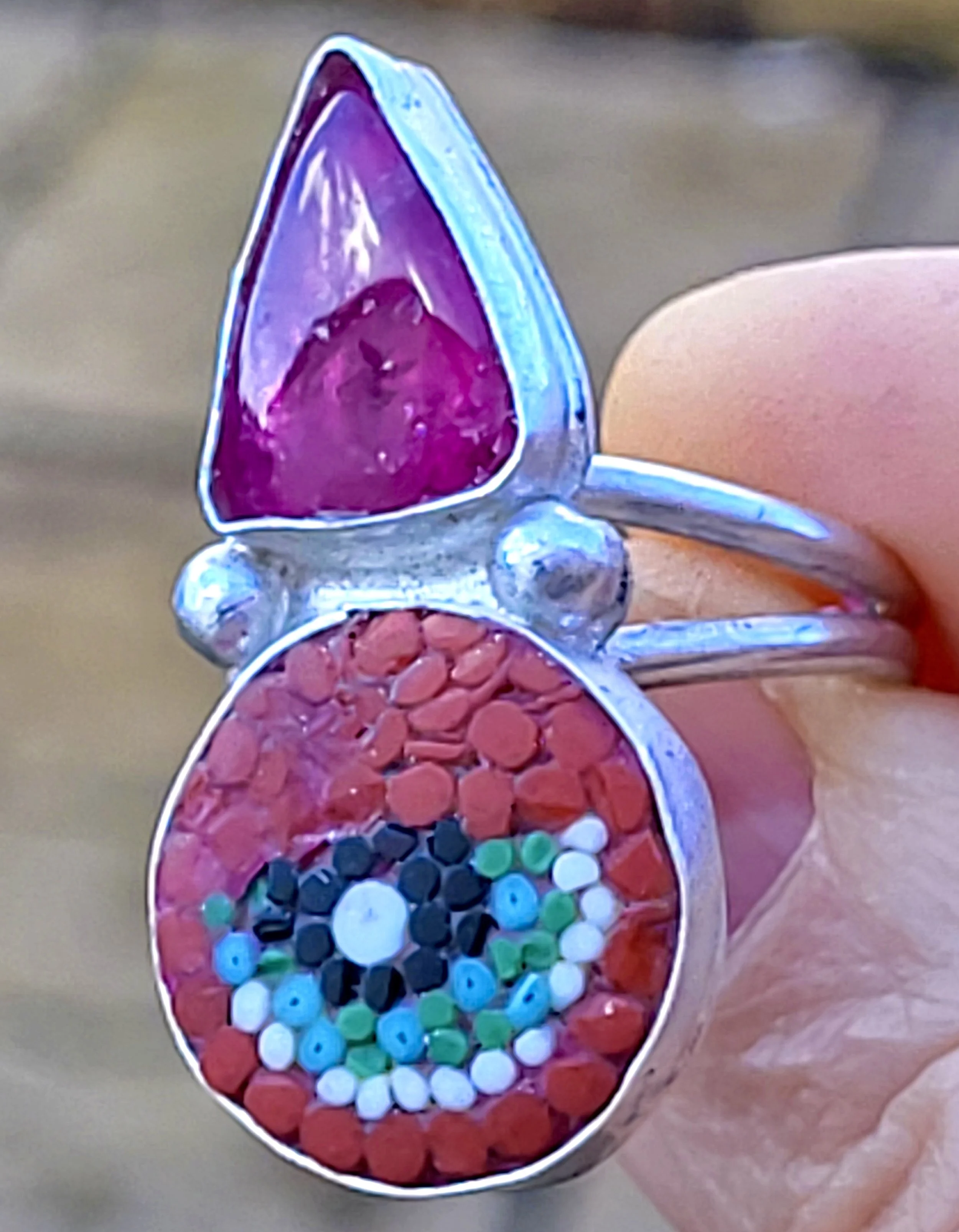 The New Antiquity : Micro mosaic, Silver &amp; Gems