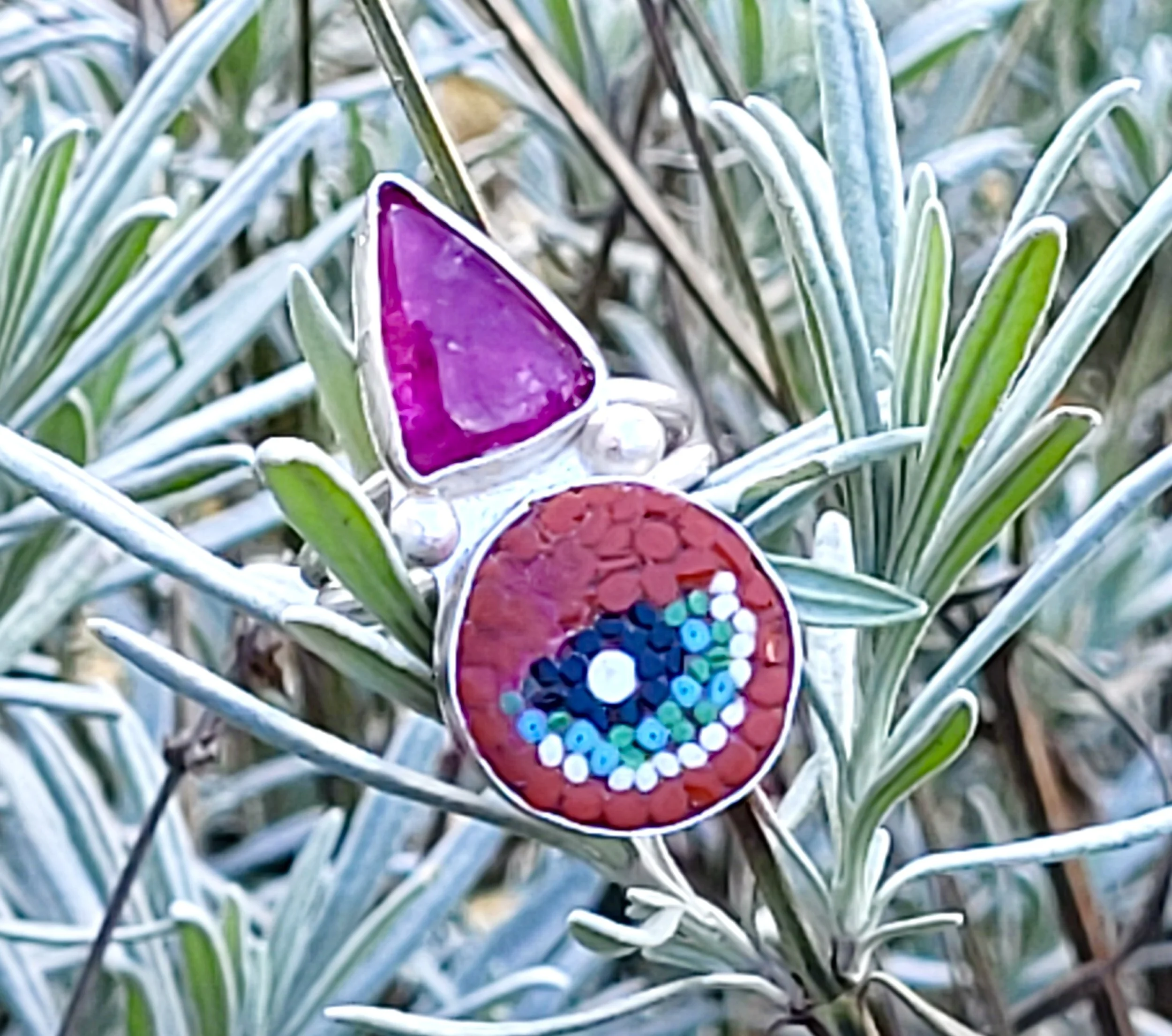 The New Antiquity : Micro mosaic, Silver &amp; Gems