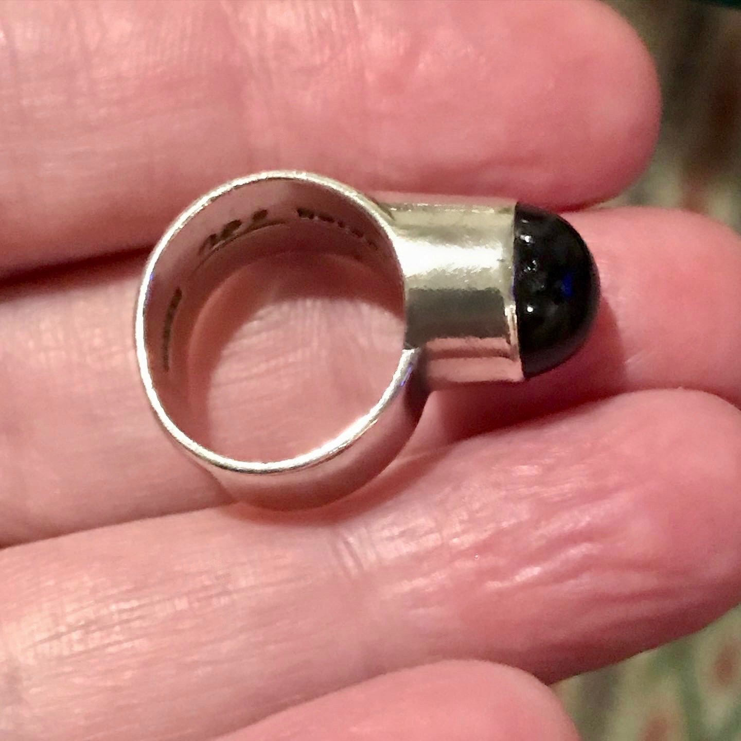 bold design amethyst silver ring