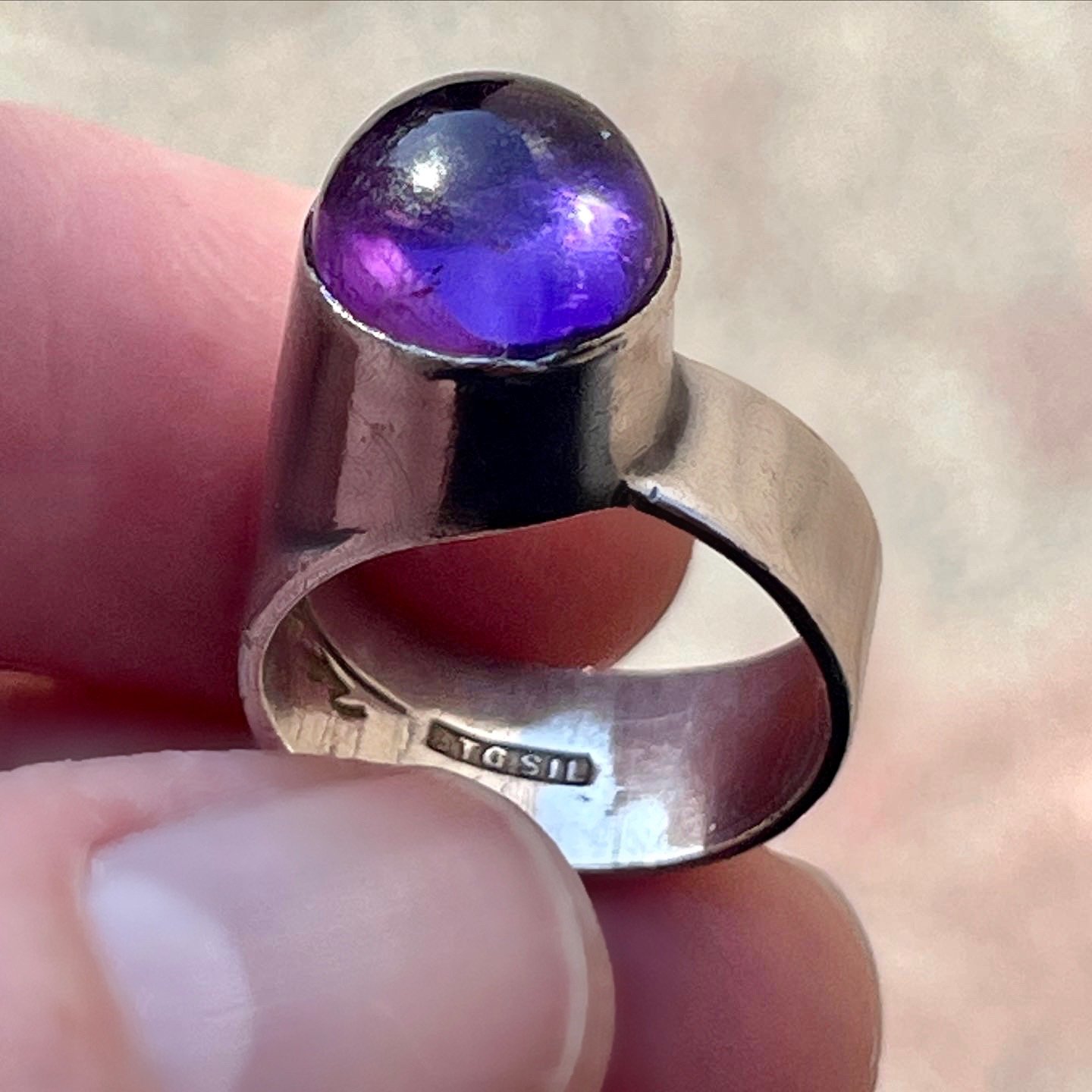 Tor Schwanck amethyst silver ring