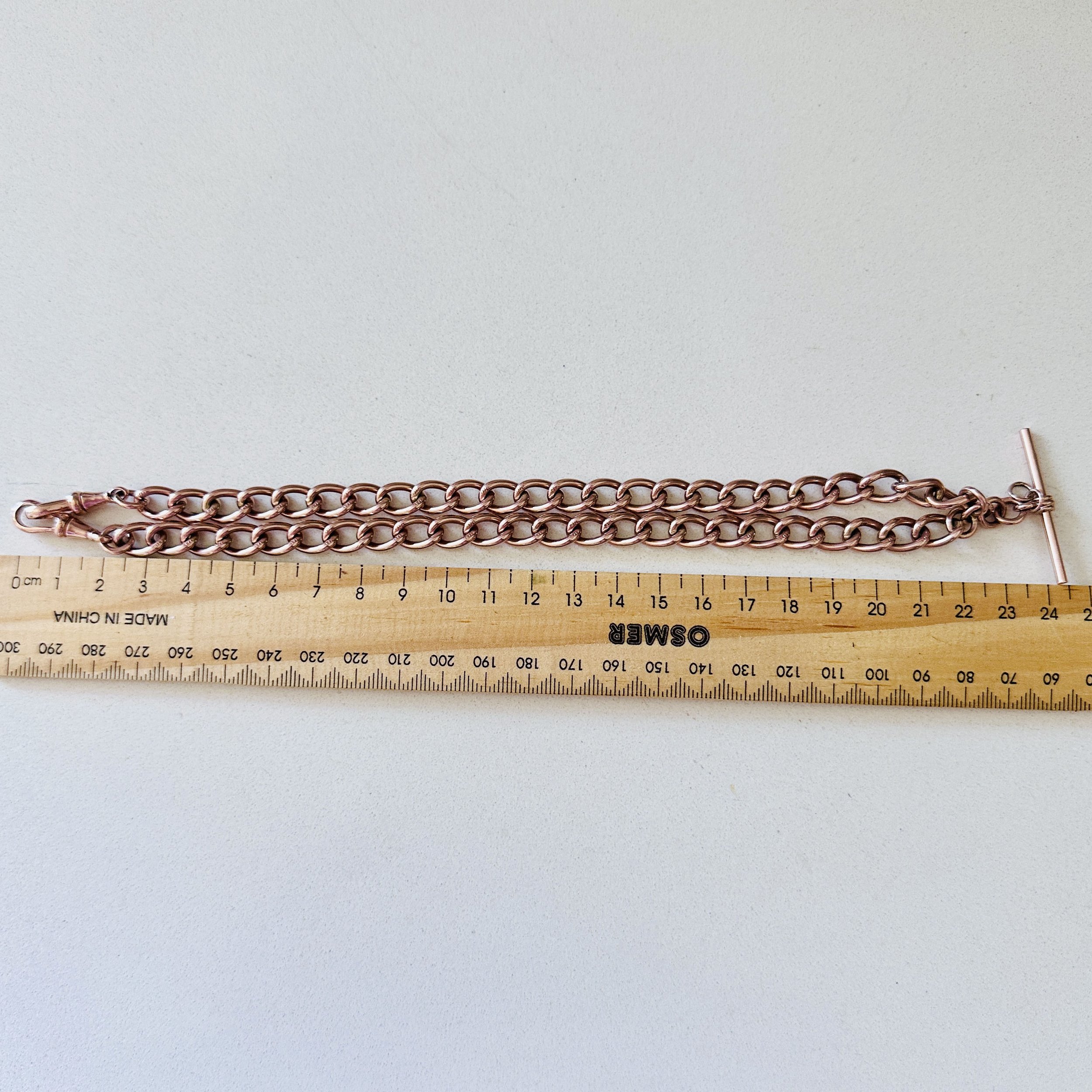 long rose gold watch chain