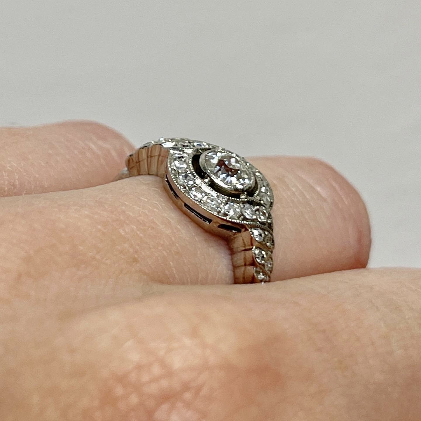 low profile diamond engagement ring