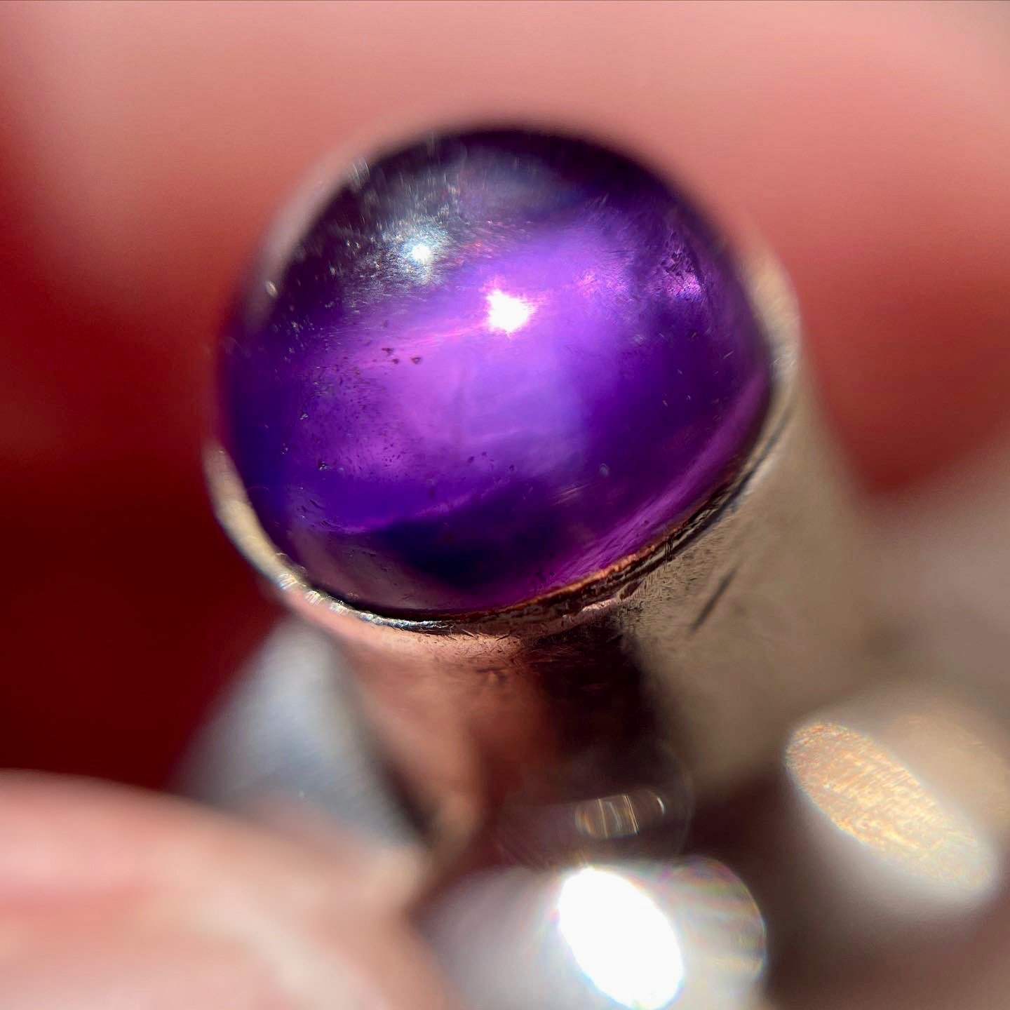 amethyst cabochon silver ring