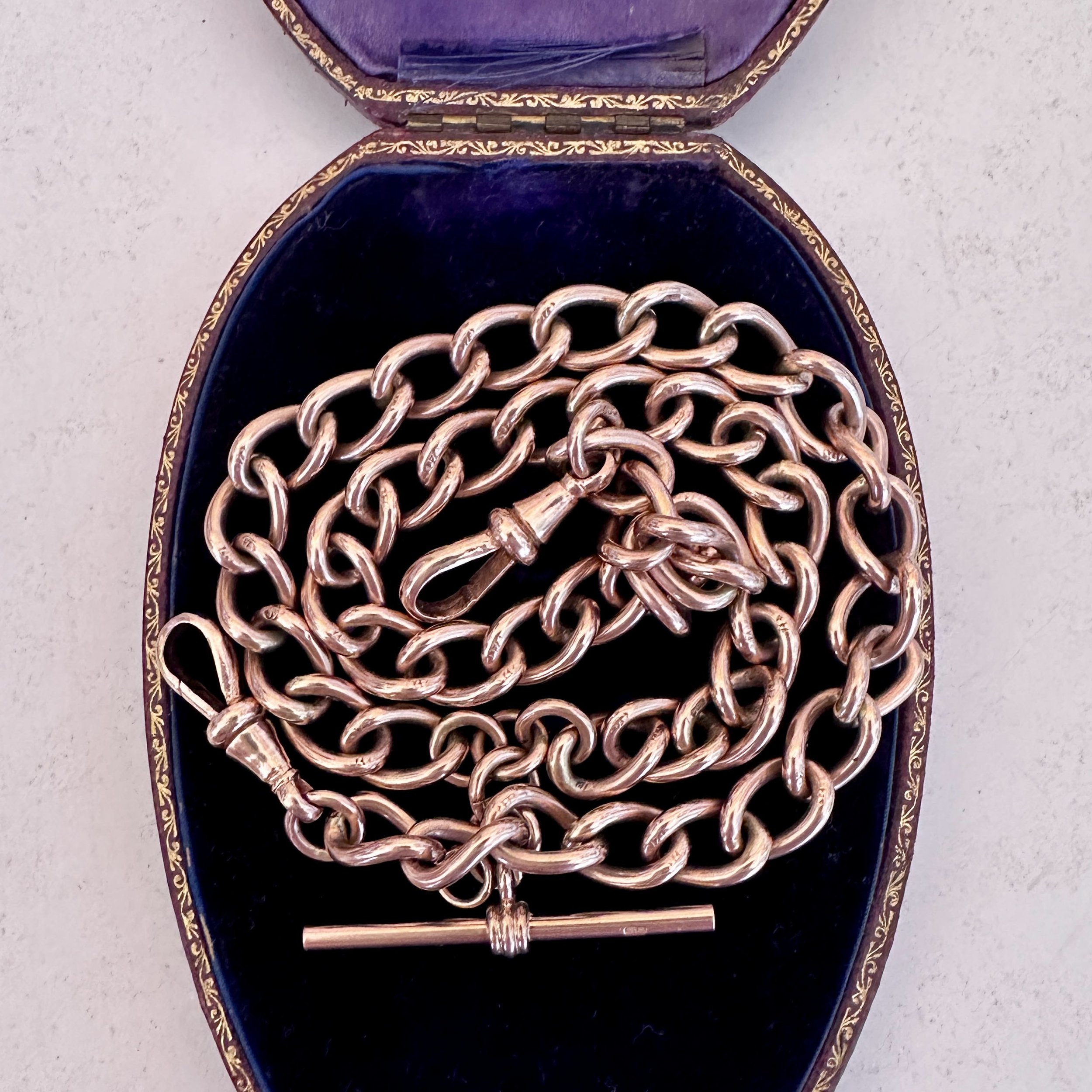 vintage rose gold albert chain