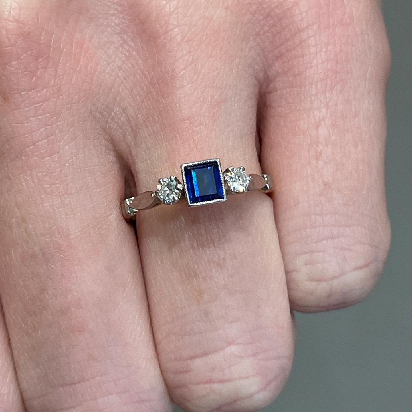 art deco sapphire engagement ring