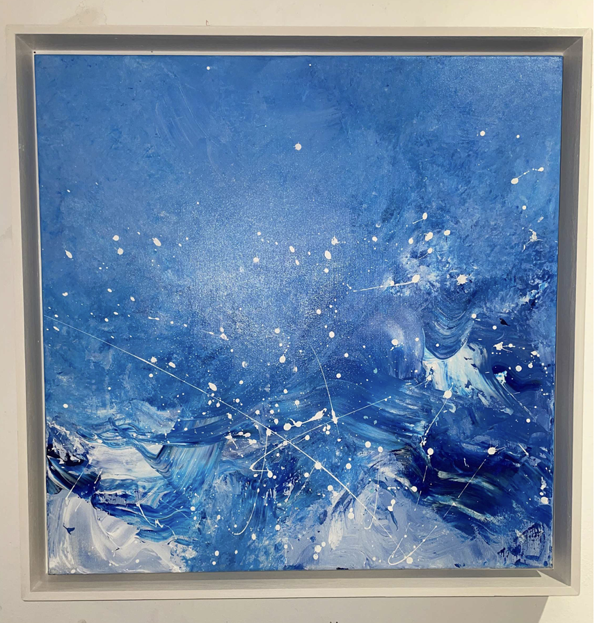 Blue splash waves
