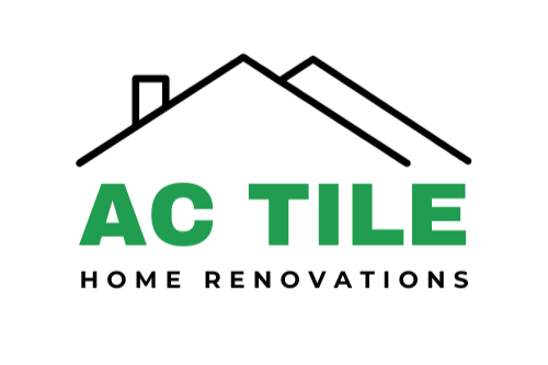 Logo for AC Tile Home Renovations featuring stylized house roof outline with text.