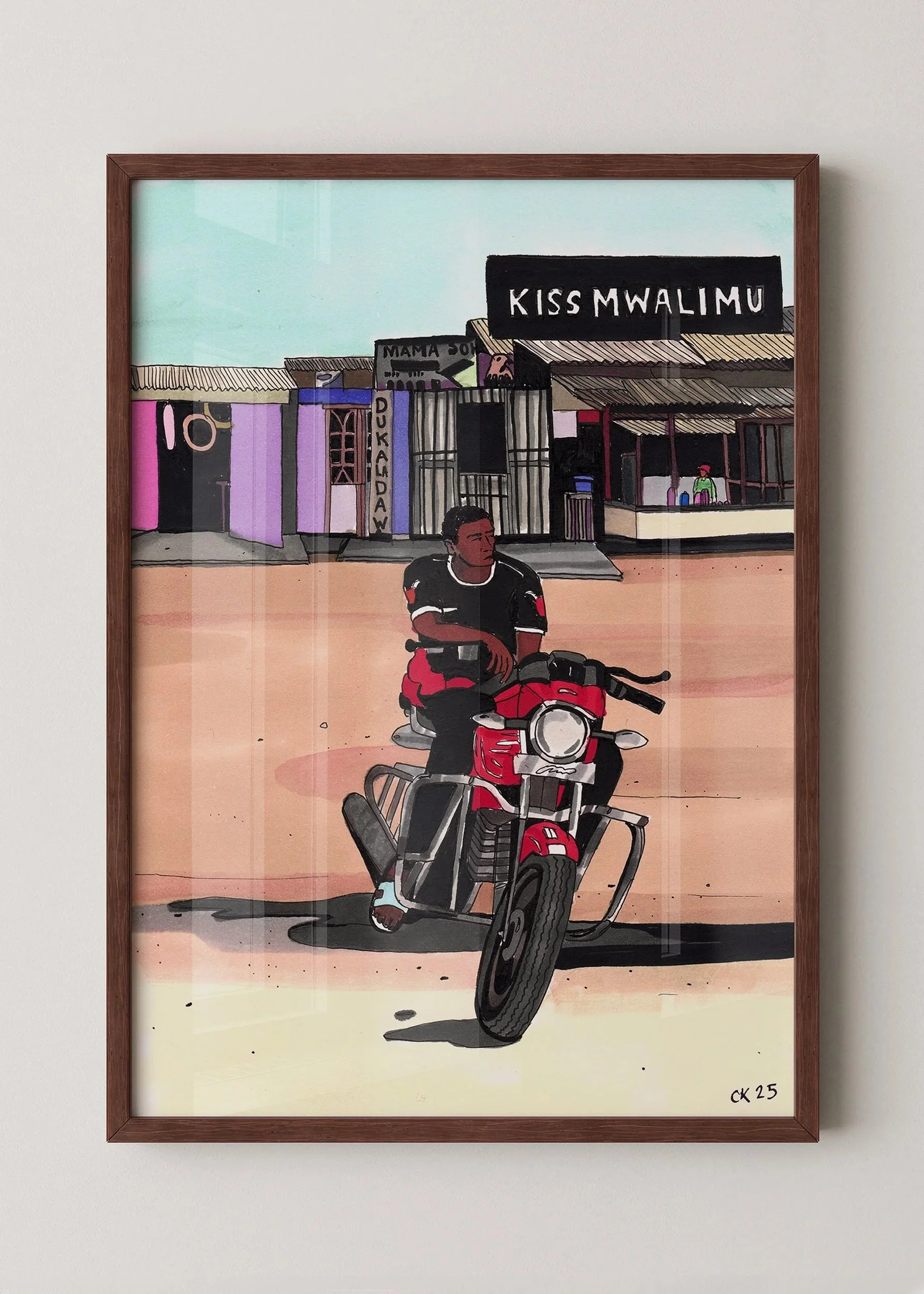 Homme à moto | Oeuvre originale