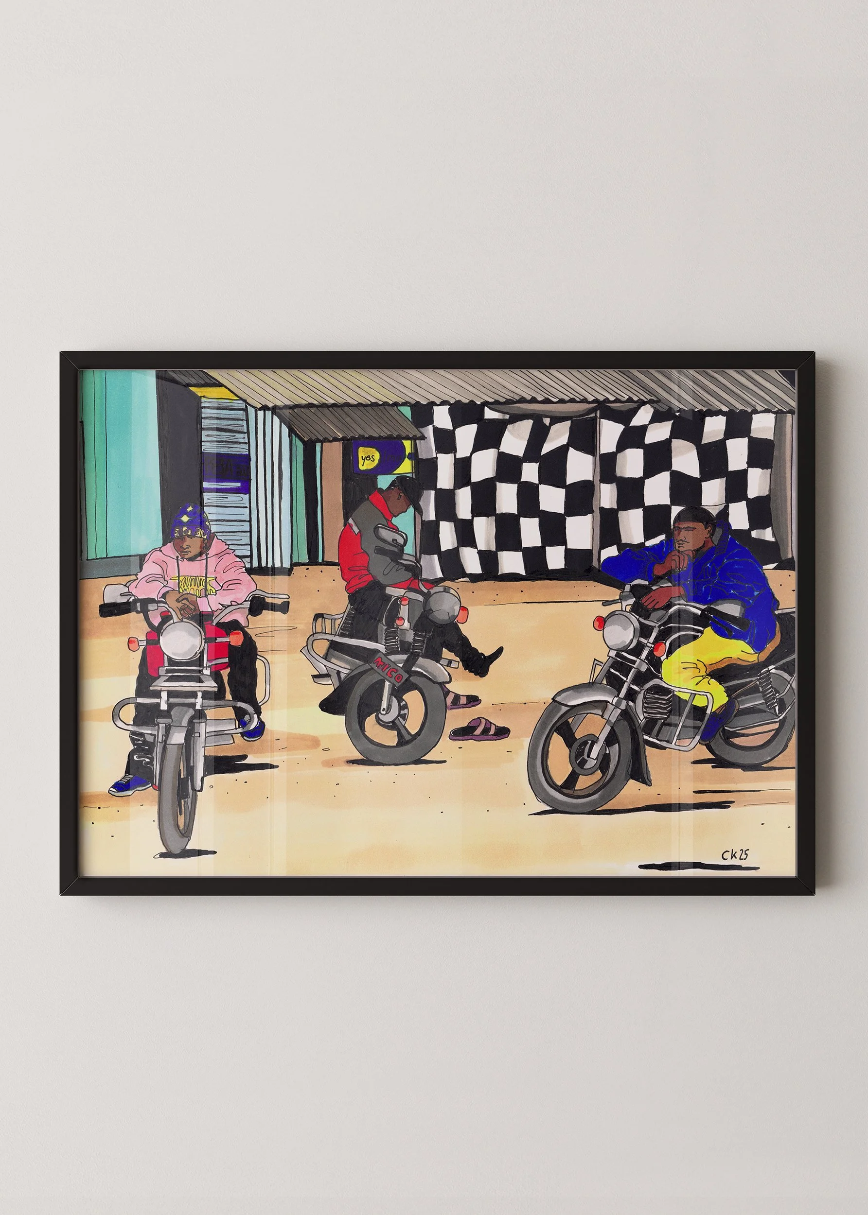 Hommes à moto | Oeuvre originale