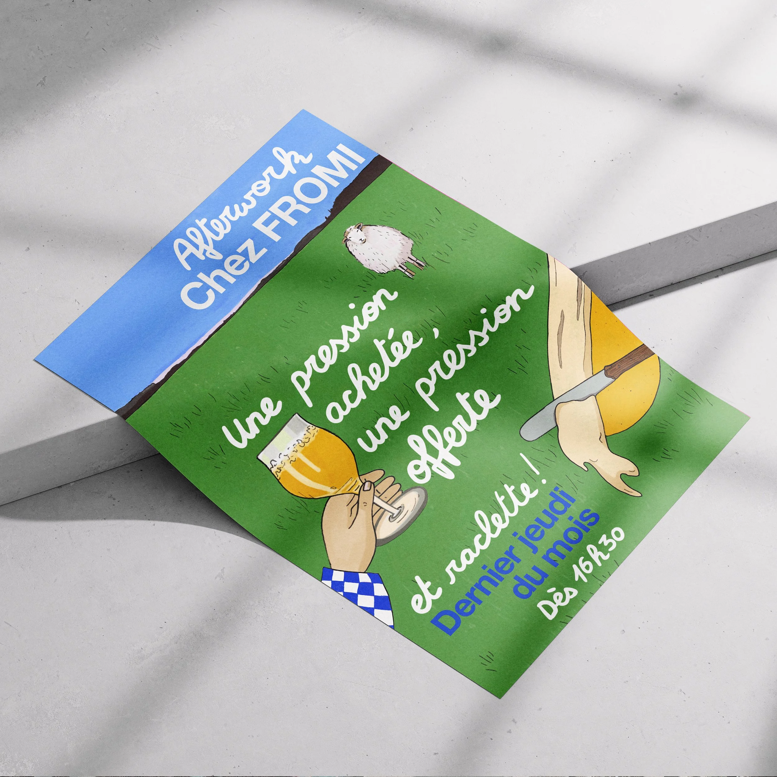 illustration colorée personnalisée sur poster pour un événement