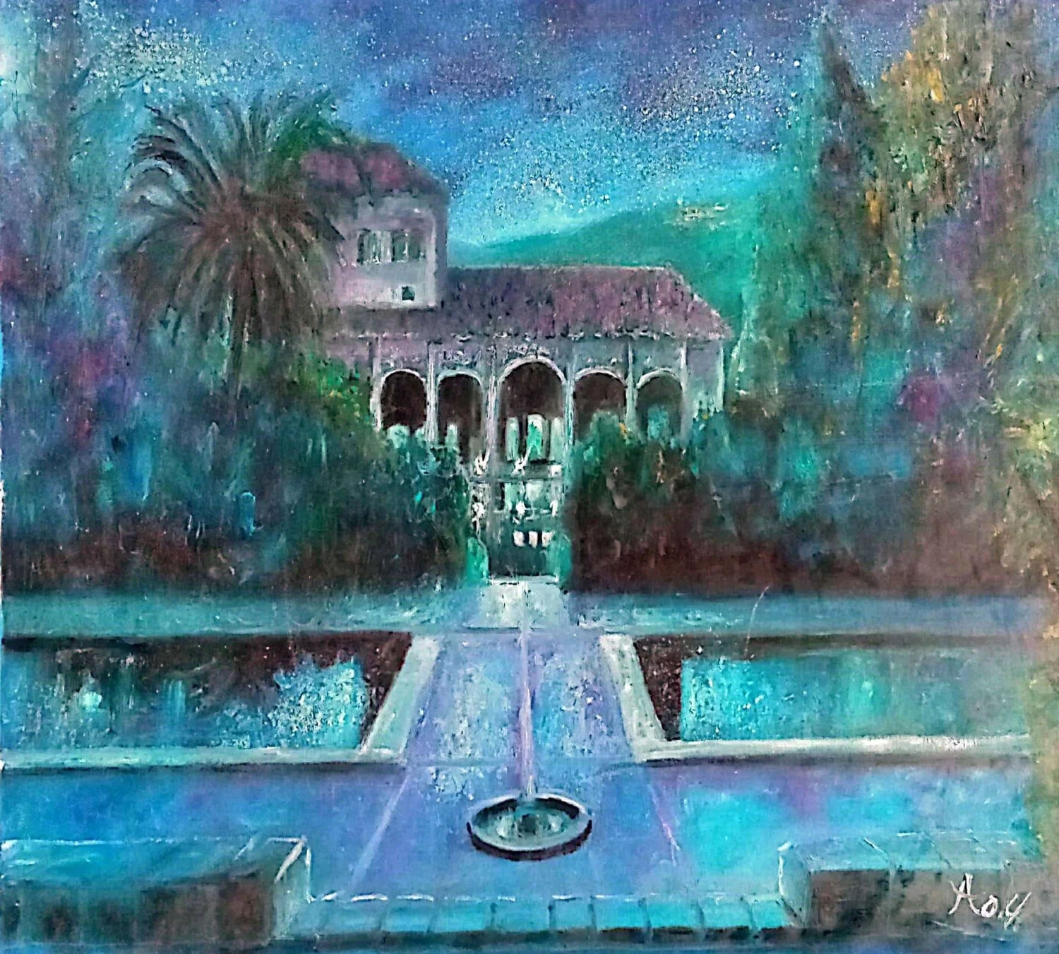 Alhambra, óleo de Carlos Aránguena