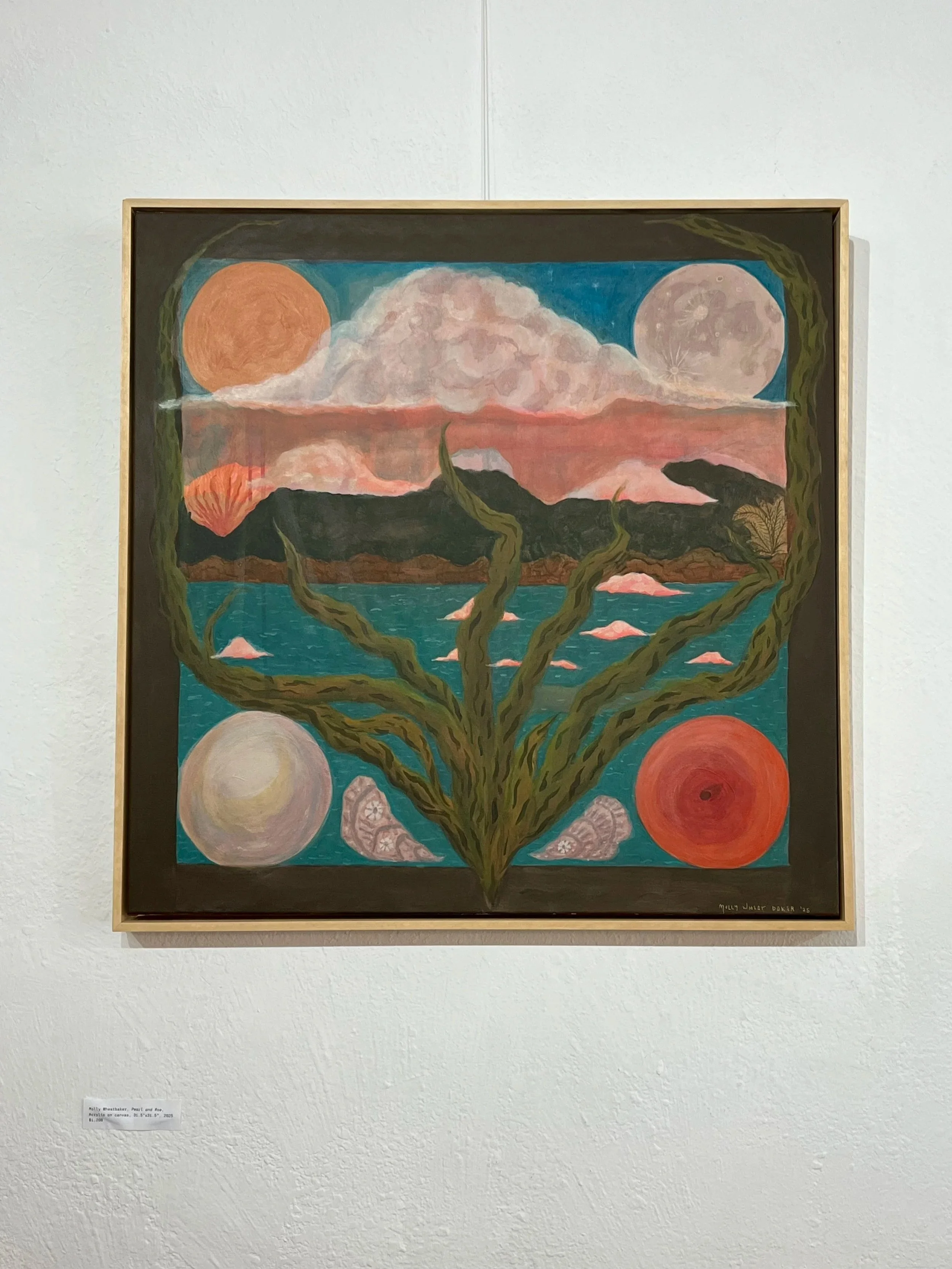 “Pearl and Roe”, 2025
31.5” x 31.5” framed
Acrylic on canvas
Available for Purchase
$1,200