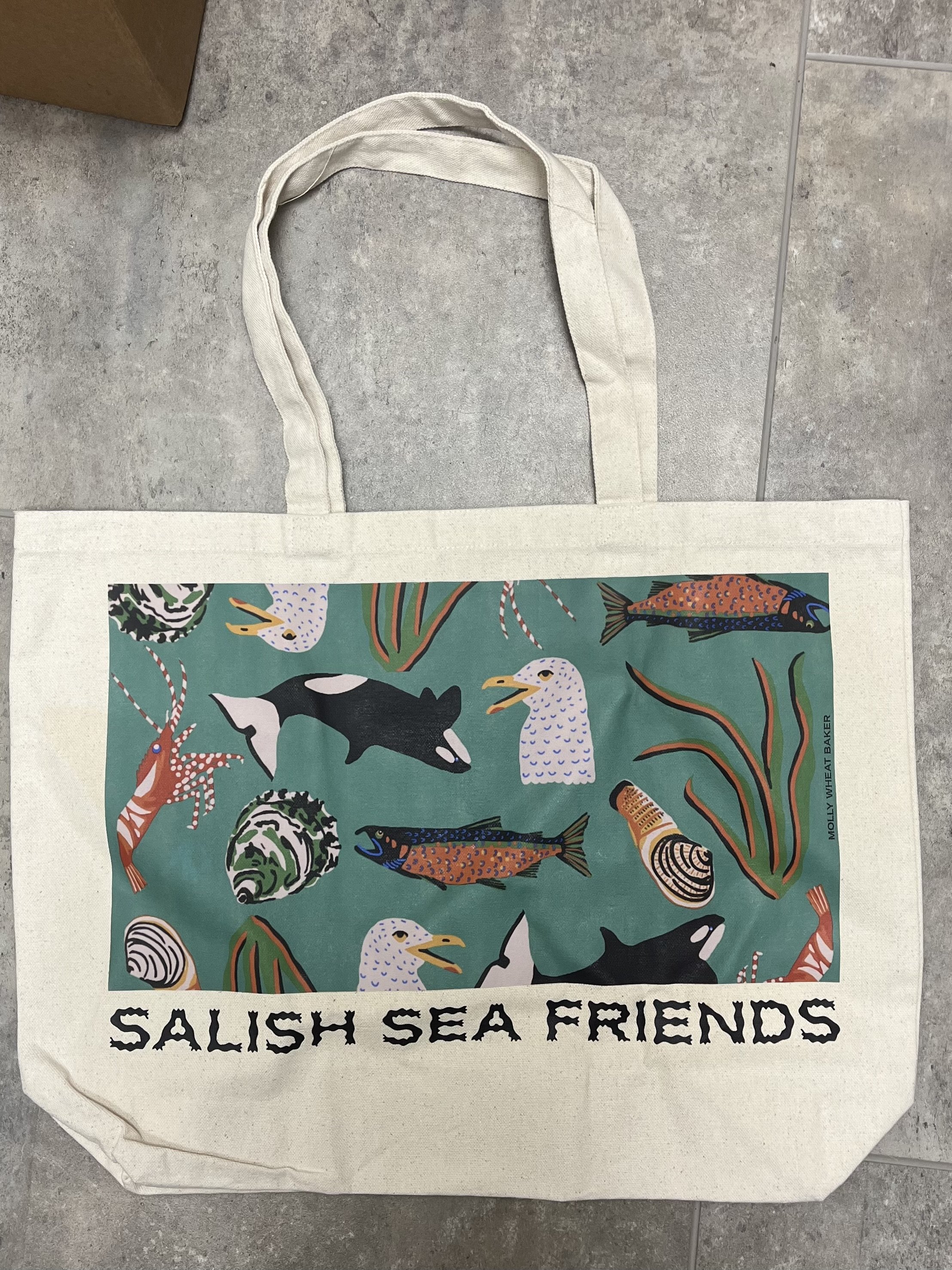 “Salish Sea Friends Tote”, 2025
20” x 15” 
DTF on 12 oz. cotton tote
SOLD OUT