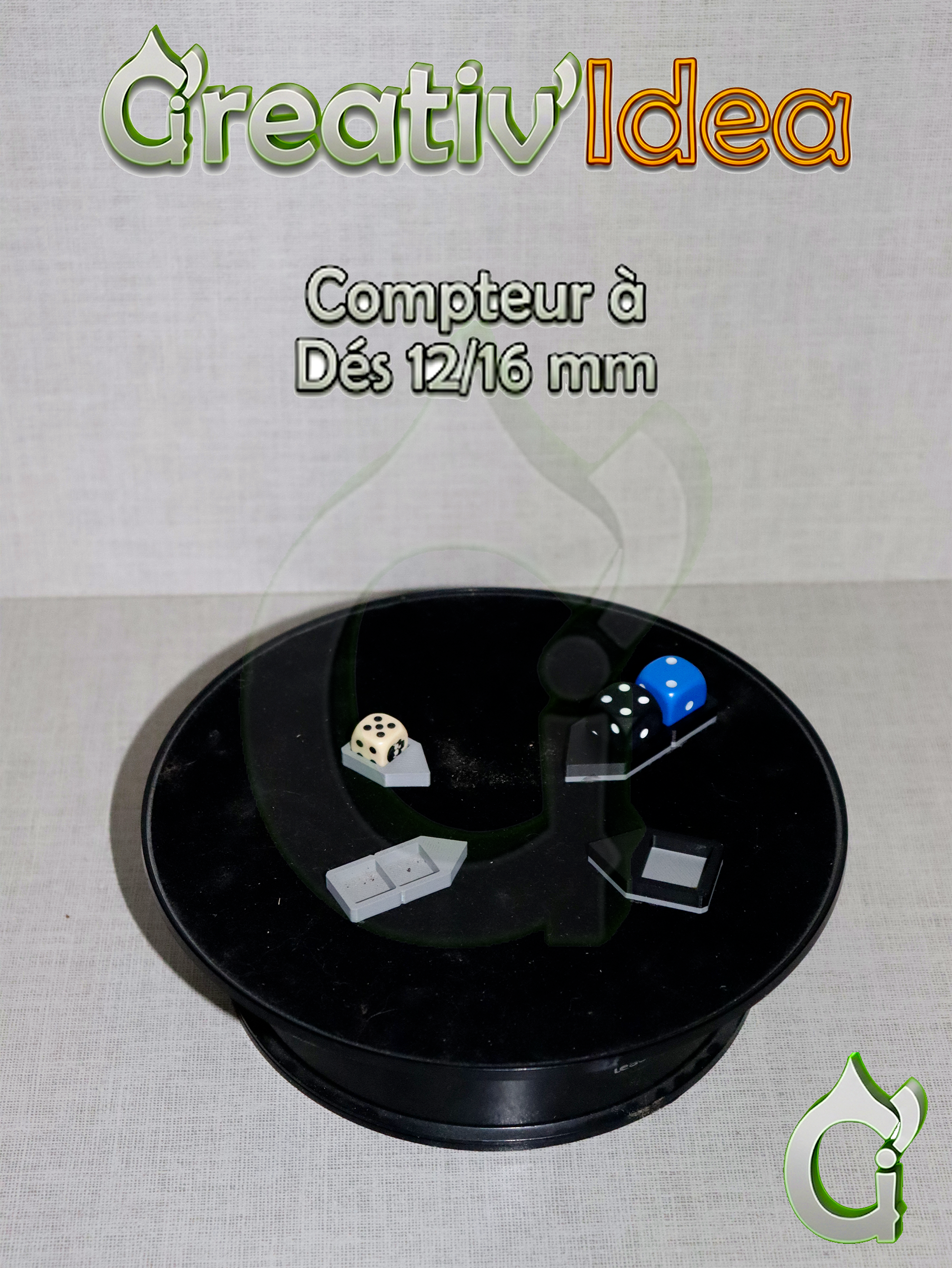 Stl - Compteur à Dés 12/16 mm