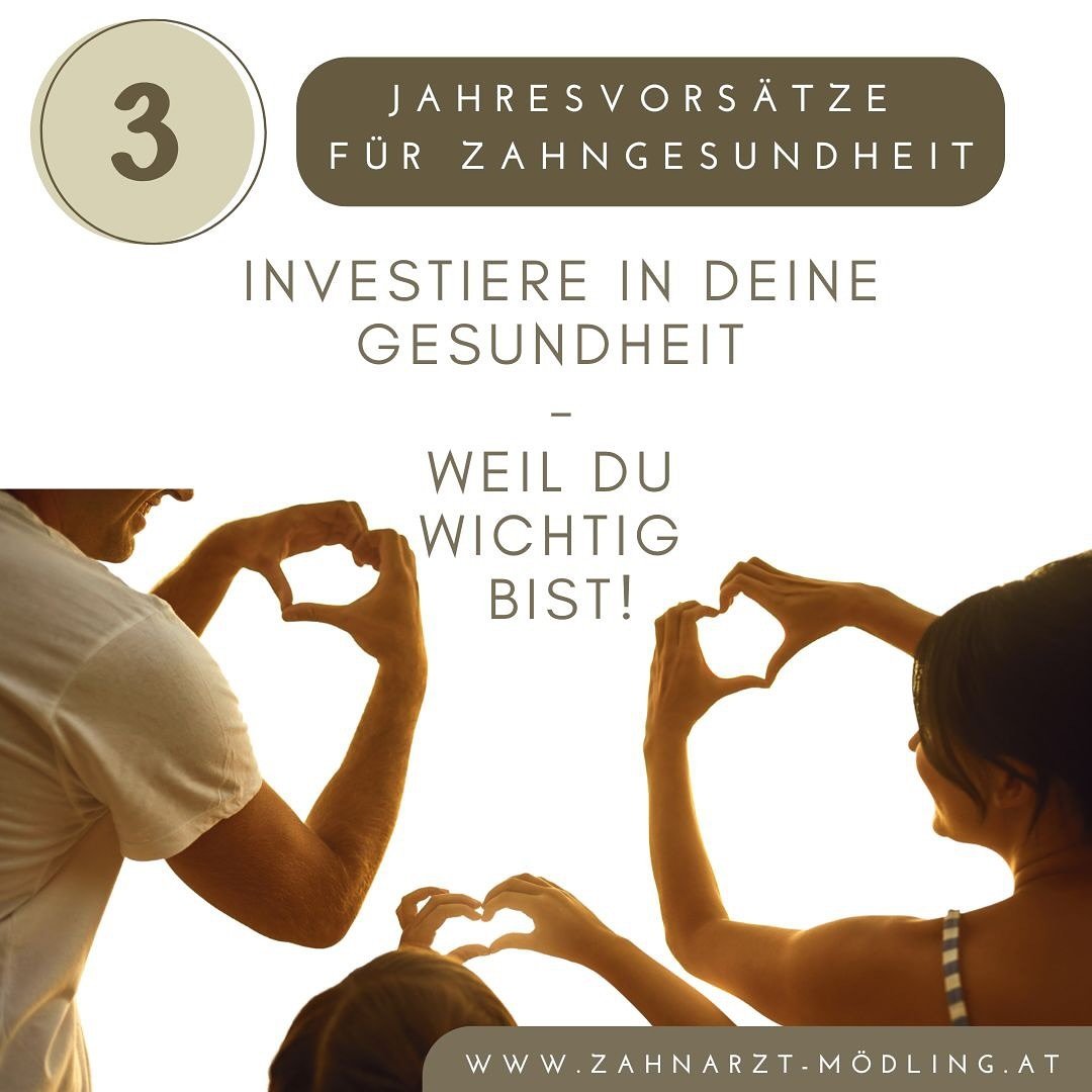 ✨ 2025 &ndash; dein Jahr f&uuml;r gesunde Z&auml;hne! 💙

Starte mit drei einfachen Vors&auml;tzen, die langfristig f&uuml;r dein strahlendes L&auml;cheln sorgen:
	&bull;	Professionelle Mundhygiene 🦷: Entfernt hartn&auml;ckige Bel&auml;ge und sch&uu