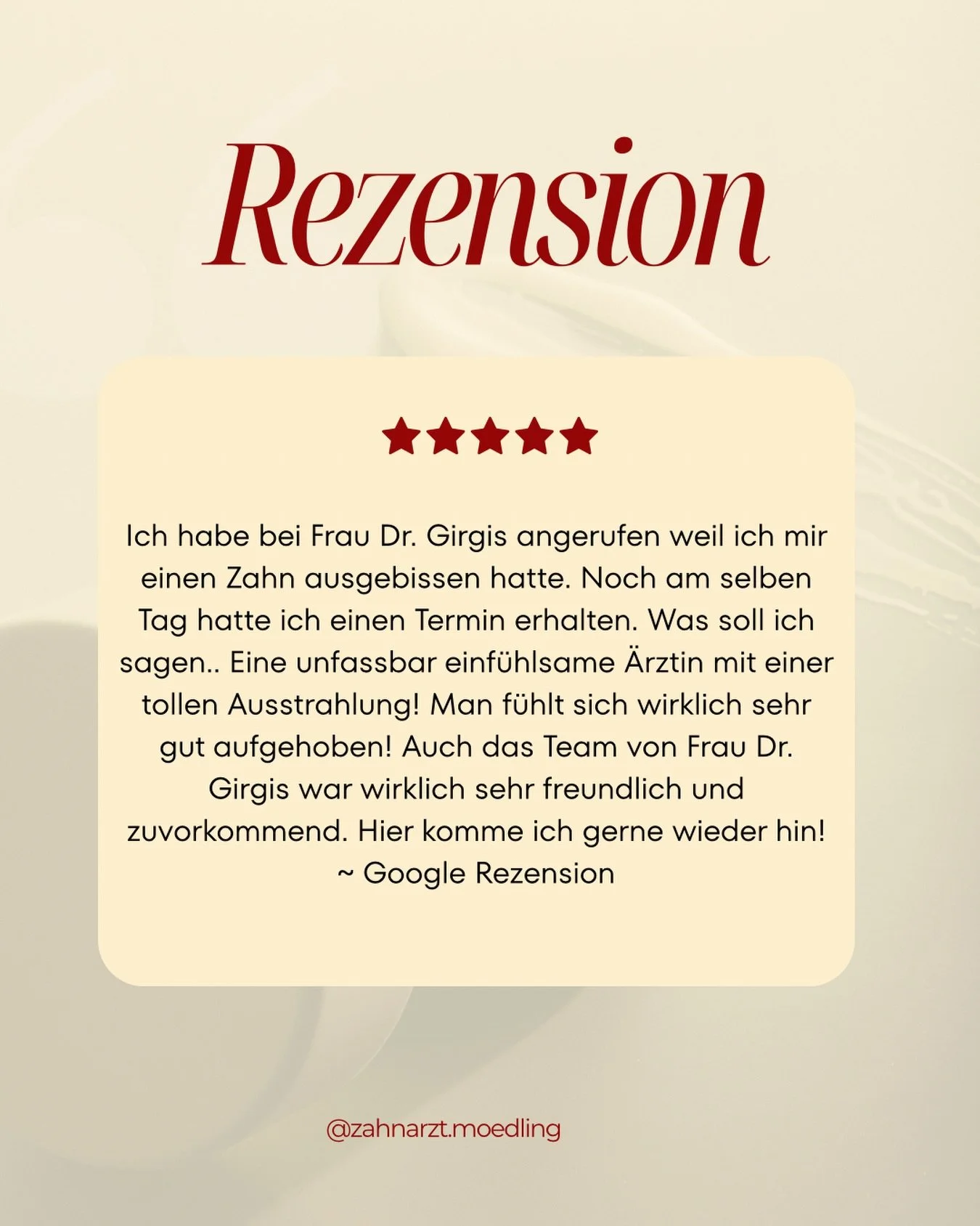 ⭐️⭐️⭐️⭐️⭐️

#zahnarztm&ouml;dling #gesundez&auml;hne #zahnarztpraxis #rezension