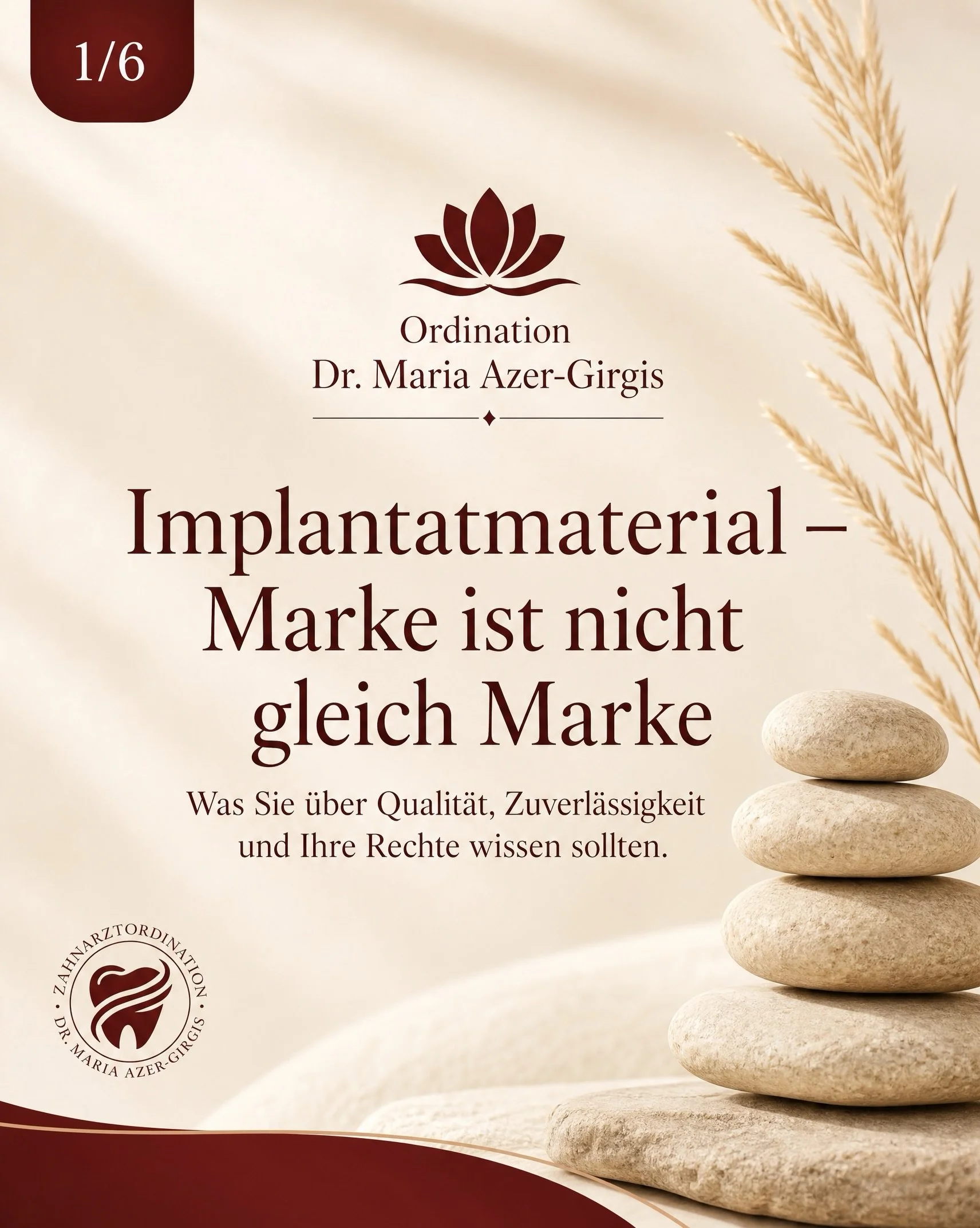 Nicht jedes Implantat ist gleich Langzeitqualit&auml;t, Sicherheit und R&uuml;ckverfolgbarkeit &ndash; das unterscheidet Premium von g&uuml;nstig. In unserer Ordination setzen wir auf wissenschaftlich belegte Systeme, die auch in 20 Jahren noch verf&