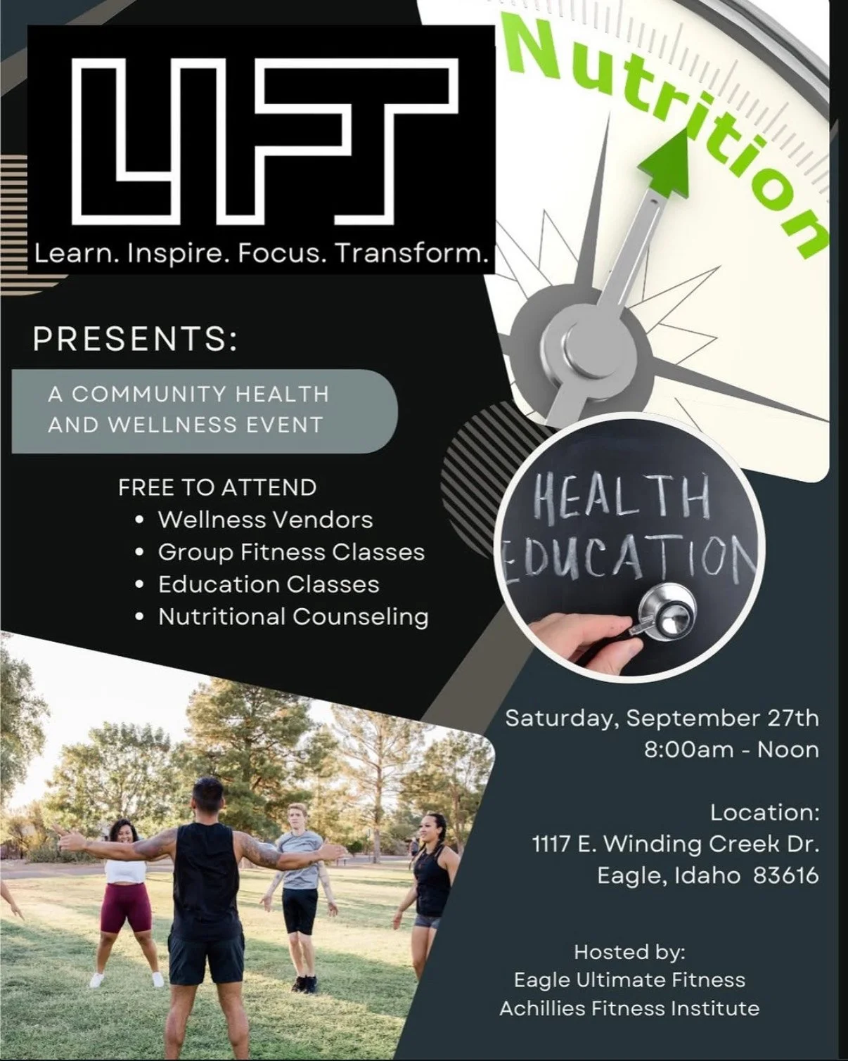 LIFT presents: A Community Health and Wellness Event - Hosted by Eagle Ultimate Fitness + Achillies Fitness Institut