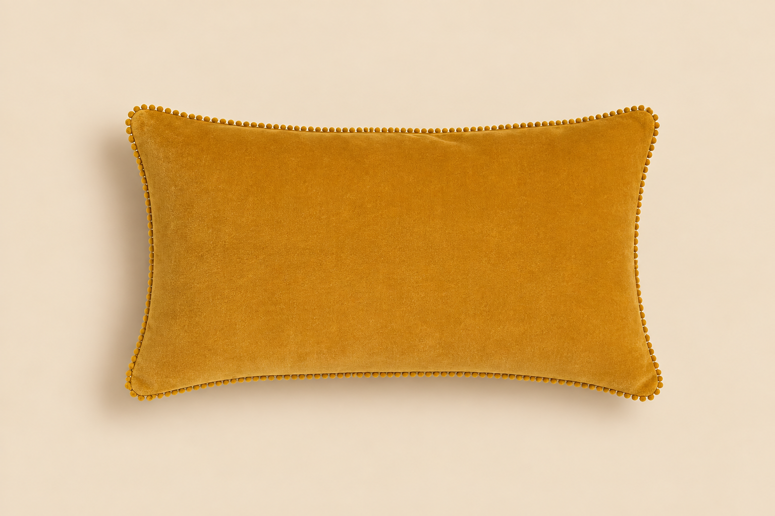 COUSSIN VELOURS MOUTARDE