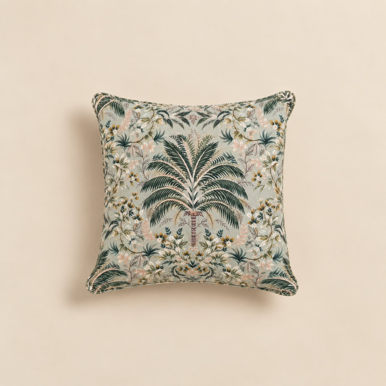 COUSSIN PALMIER BLEU & VERT