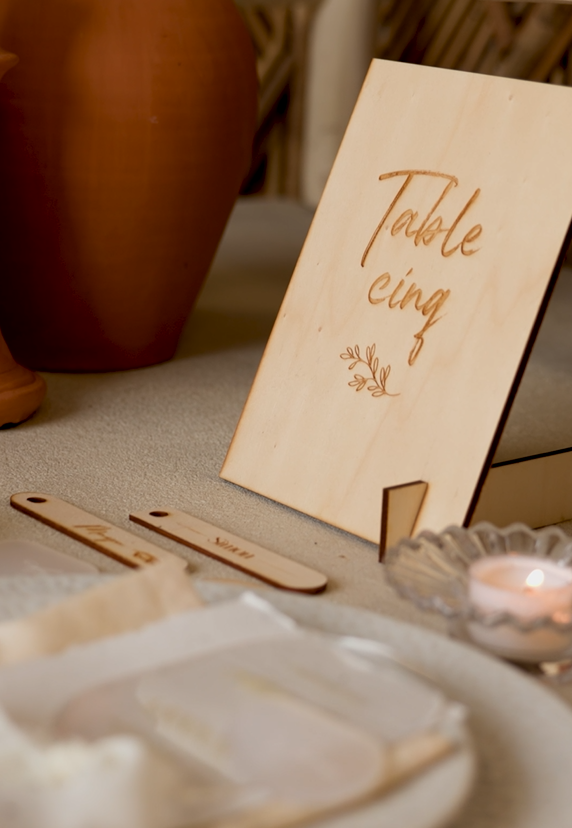 NUMERO DE TABLE BOIS