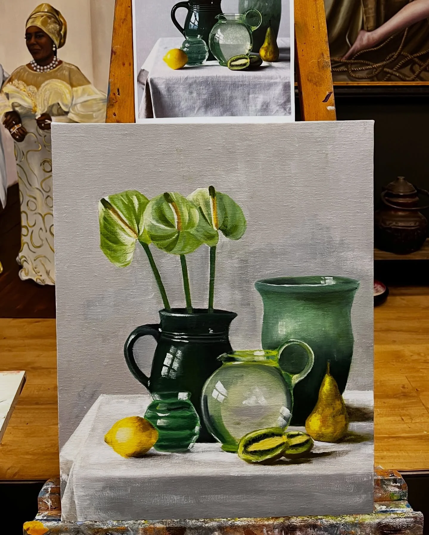 Baby&rsquo;s first oil painting. 🥹

Instructed and assisted by the wonderful @art_jomard! 

This medium and I are going to be friends for a long time.