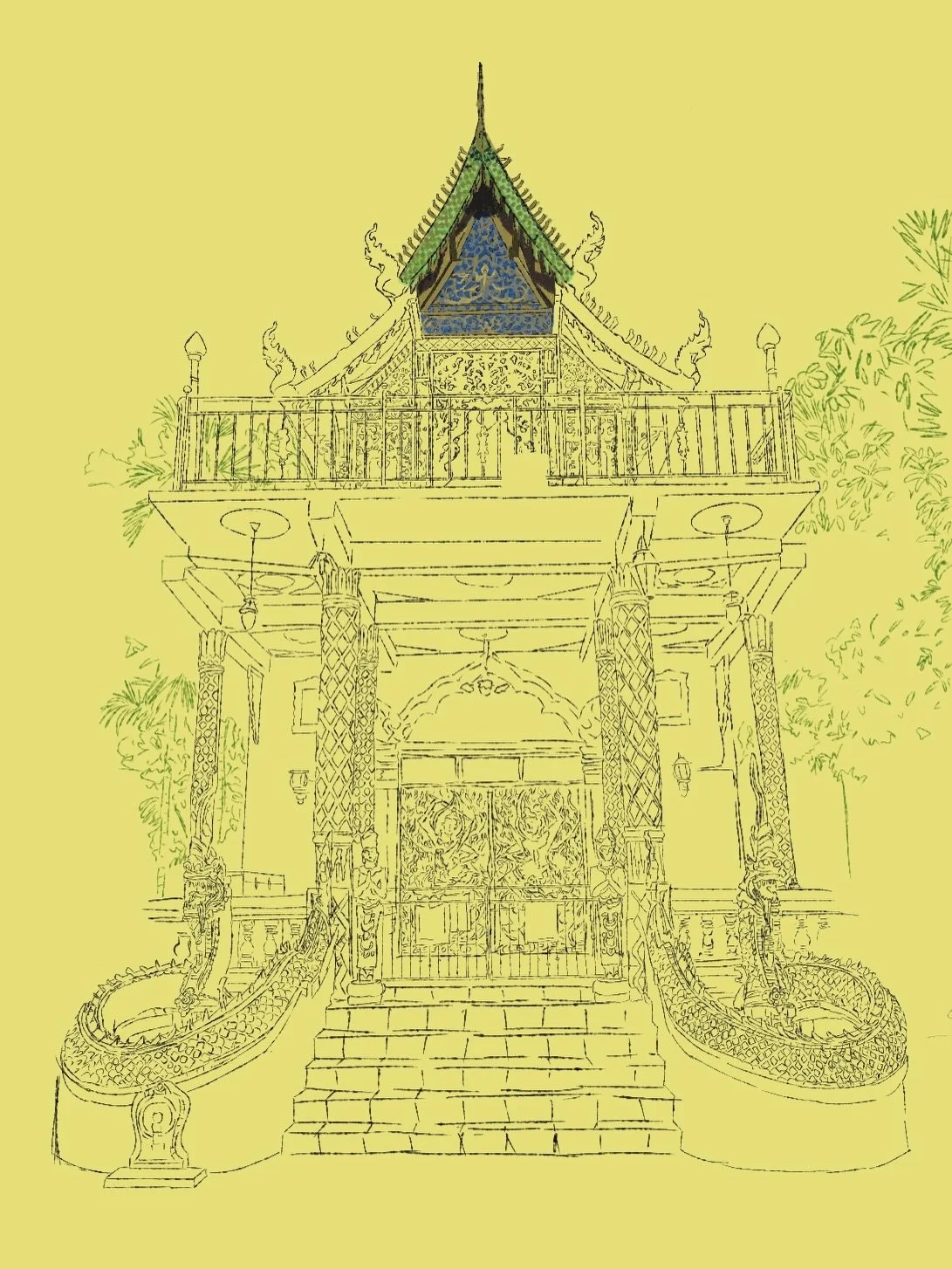 Work in progress. A temple in Chiang Mai.