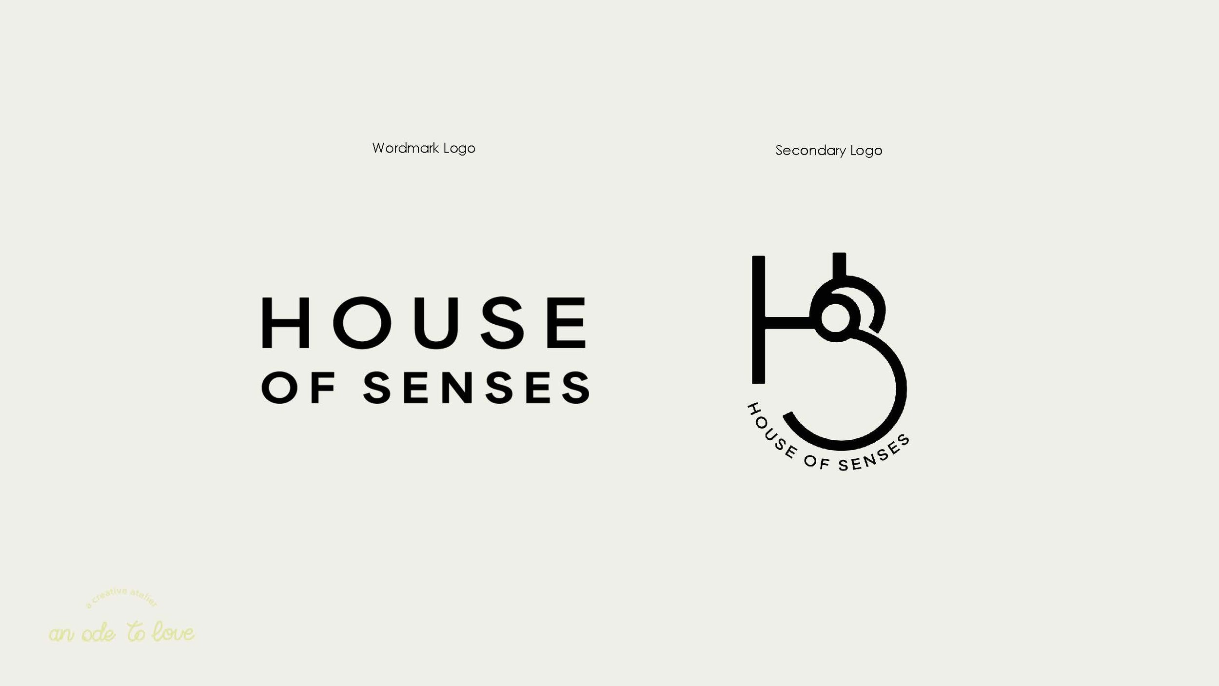 A simple and balanced word mark is selected for the brand. While the secondary logo features the wordmark, supported by the brand name in a more relaxed style following the curve of the 'S'. 