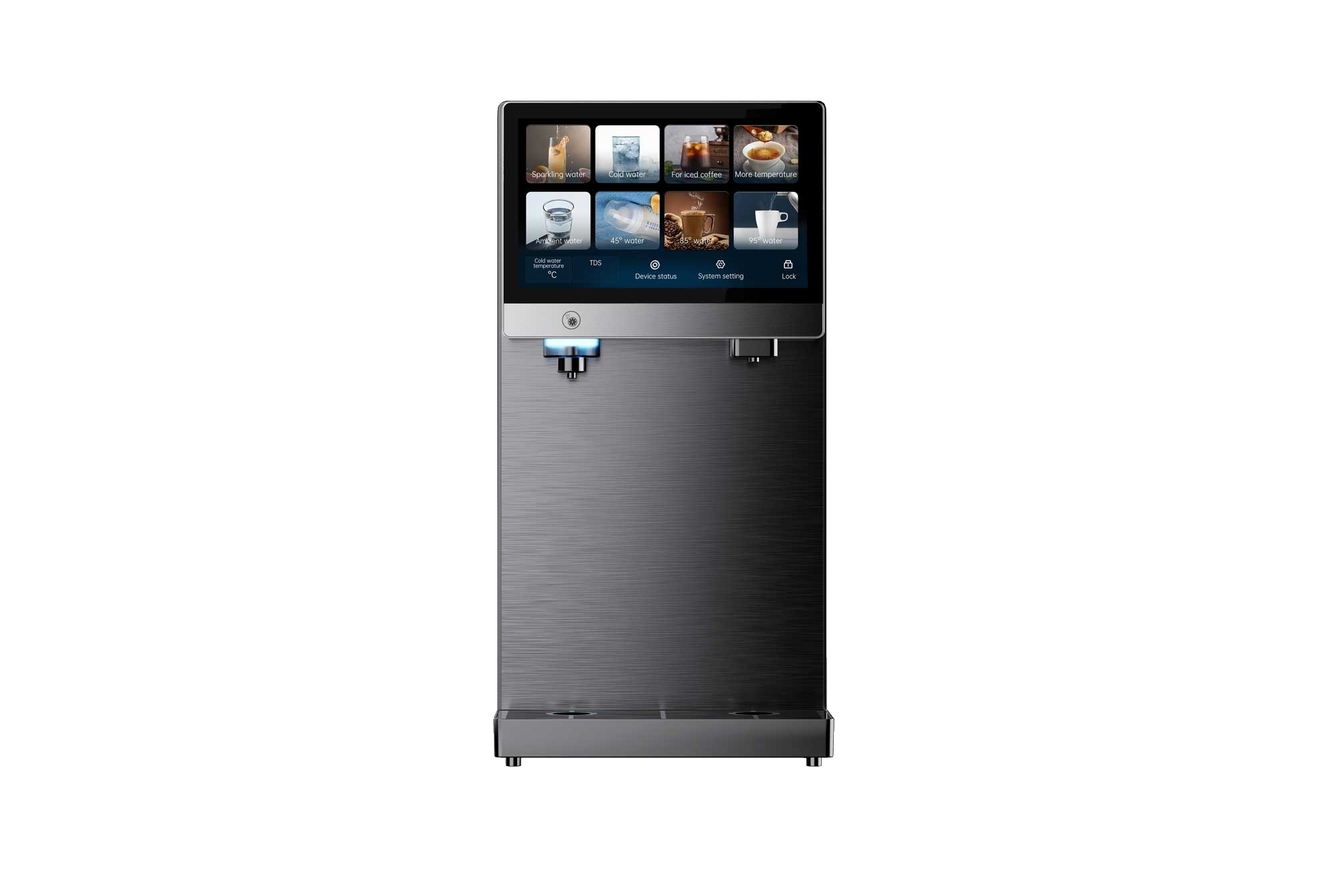 Hochmoderner Wasserreiniger mit Touchscreen für sauberes und gefiltertes Trinkwasser.