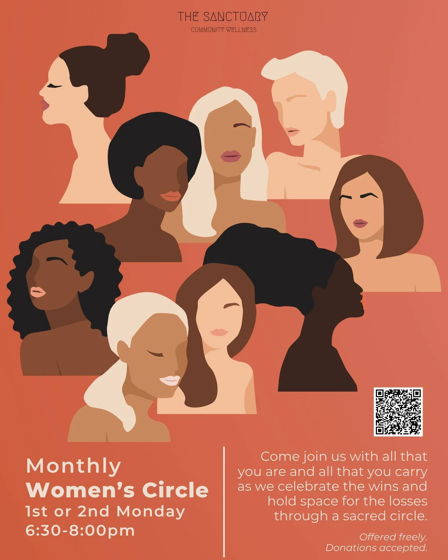 The Sanctuary Monthly Full Moon Women's Circle 🌕 Come join us with all that you are and all that you carry as we celebrate the wins and hold space for the losses through a monthly sacred women&rsquo;s circle integrating meditation, pranayama, chanti