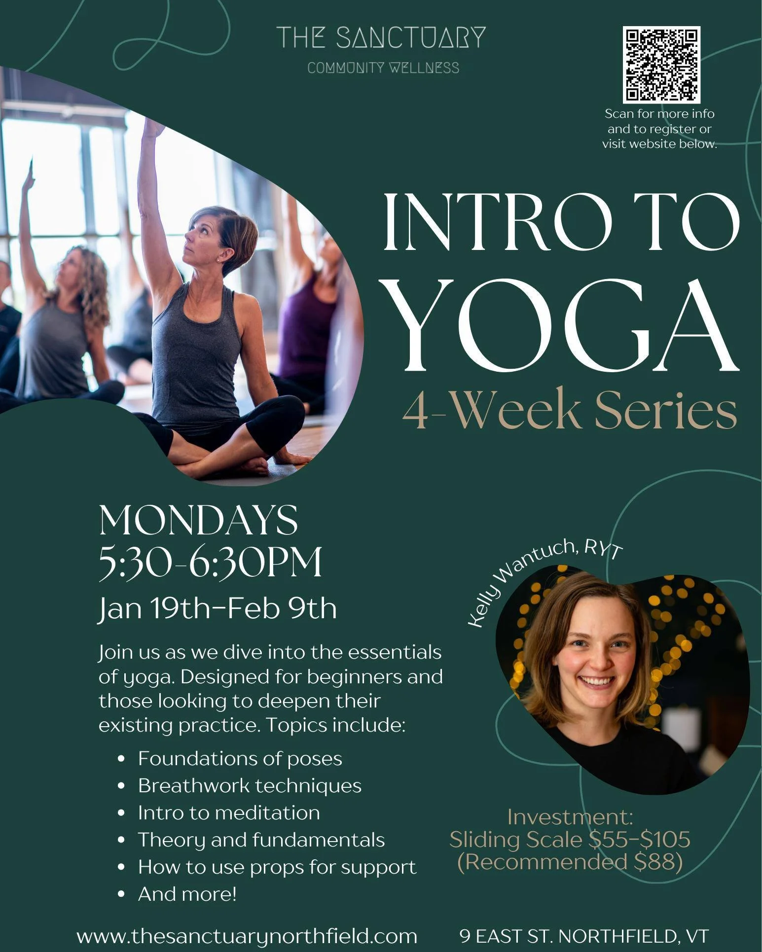 Introduction of Yoga: A 4-Week Series

Join us for a welcoming, inclusive journey into the essentials of yoga - where mind, body, and breath come together. This four-week series is guided by the Eight Limbs of Yoga, offering a supportive framework to