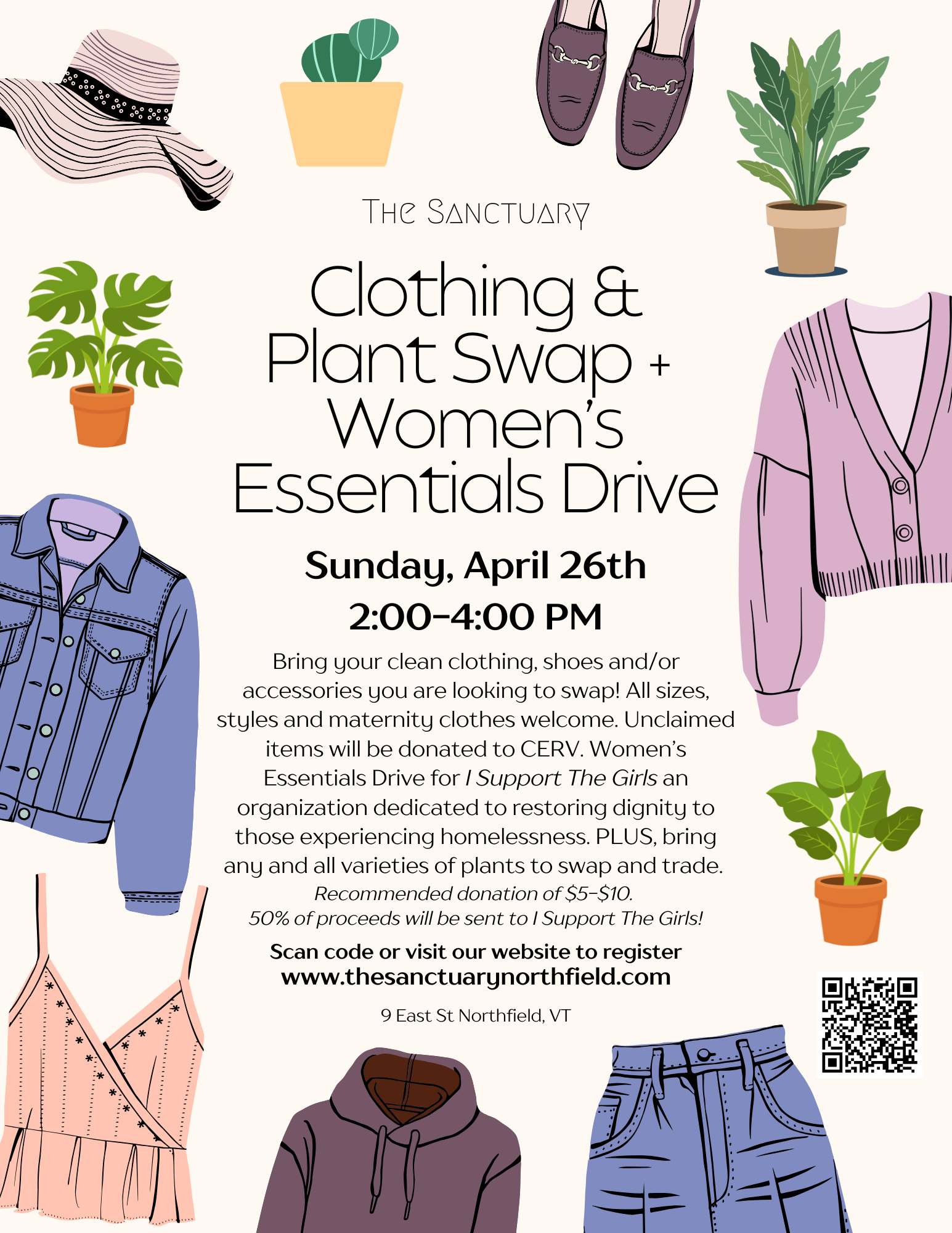Clothing & Plant Swap + Women's Essential Drive