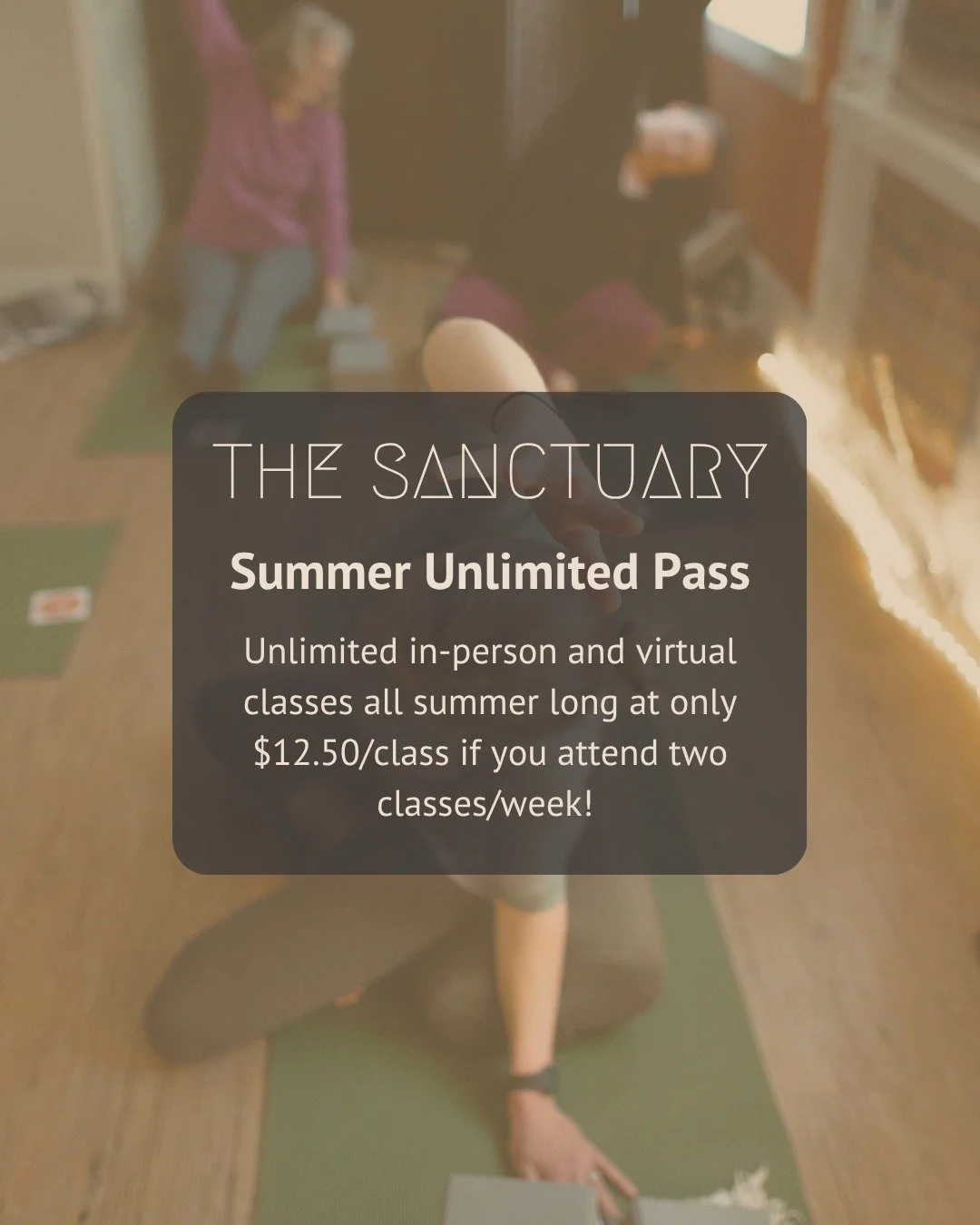 ☀️ The Summer Unlimited Pass is officially HERE! ☀️

We brought this back because you loved it last year, and honestly? We love it too. Unlimited in-person and virtual classes all summer long, right through August 31st, for $333.

Attend twice a week