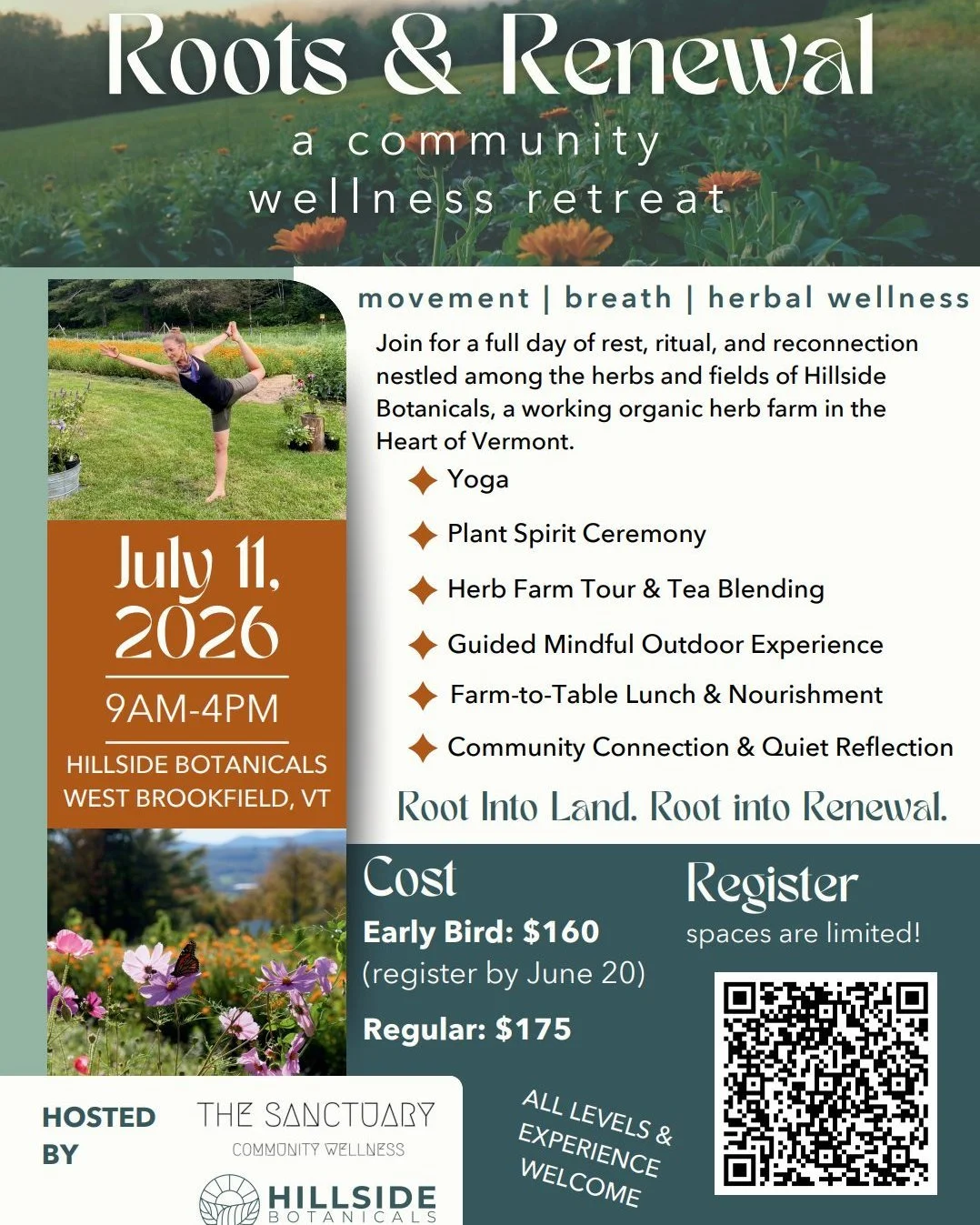 Come home to yourself and to the land. 🌿

We're so excited to announce A Day of Roots &amp; Renewal, a full day retreat with @hillside_botanicals &amp; @thesanctuarynorthfield , nestled among the herbs and fields of a working organic herb farm in th