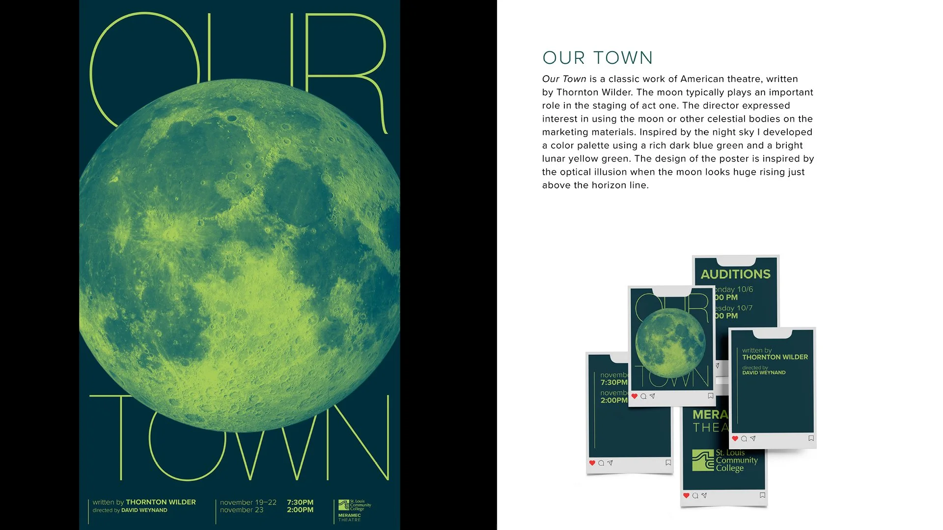 Our Town poster and social mockups.