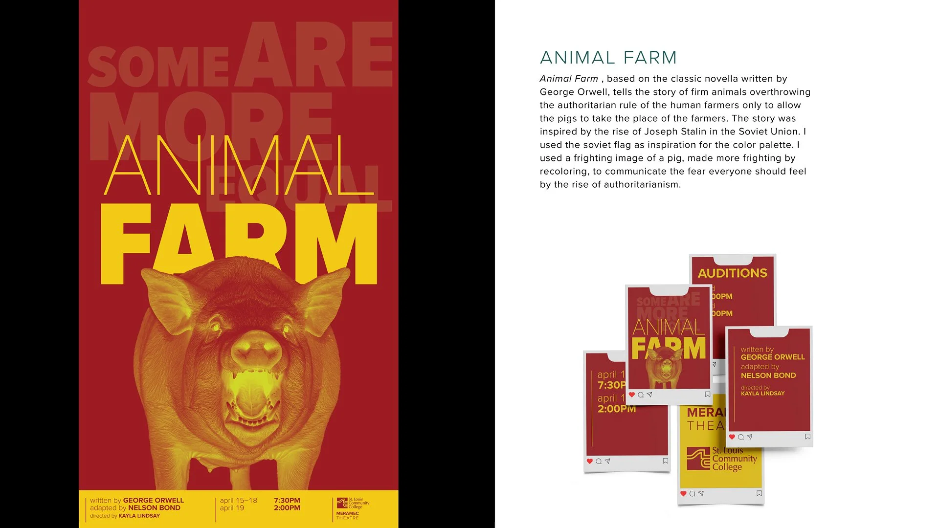 Animal Farm poster and social mockups.