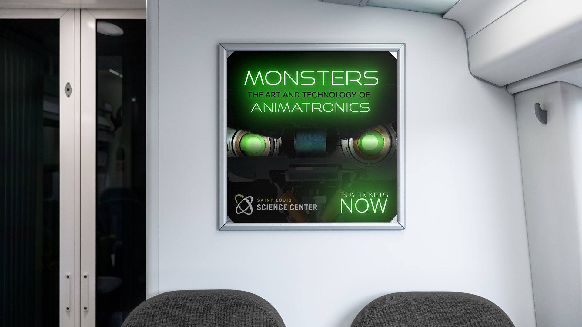 Monster subway train ad.