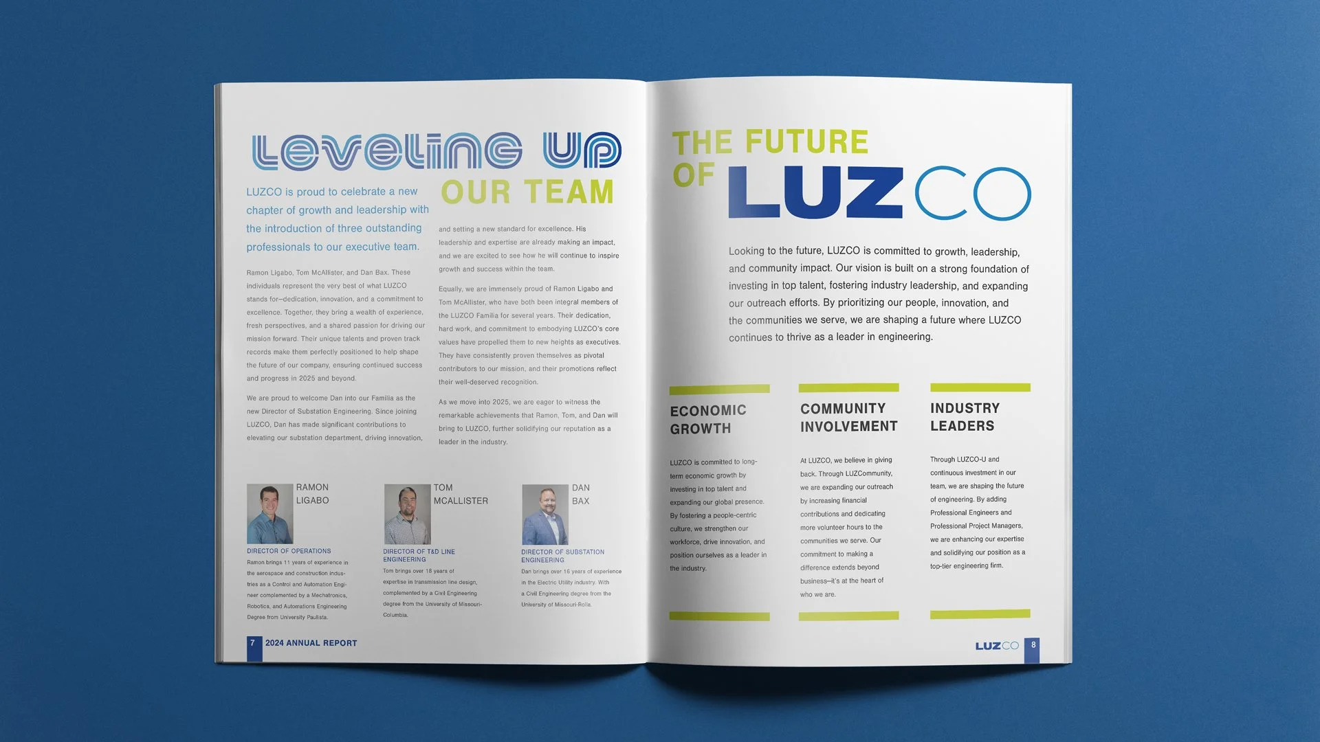 Annual report inside spread.