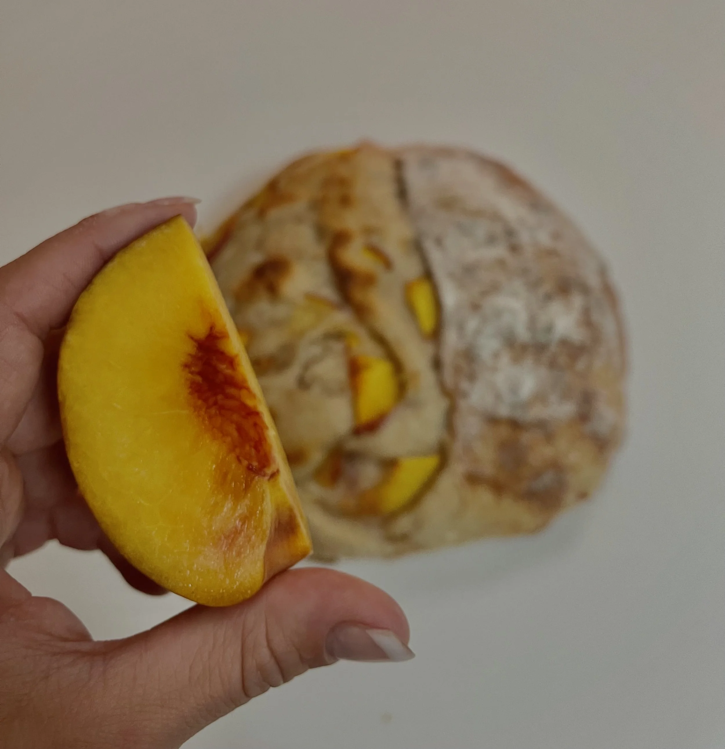 Peach- infused sourdough loaf from Pay10's Place available for local pickup.