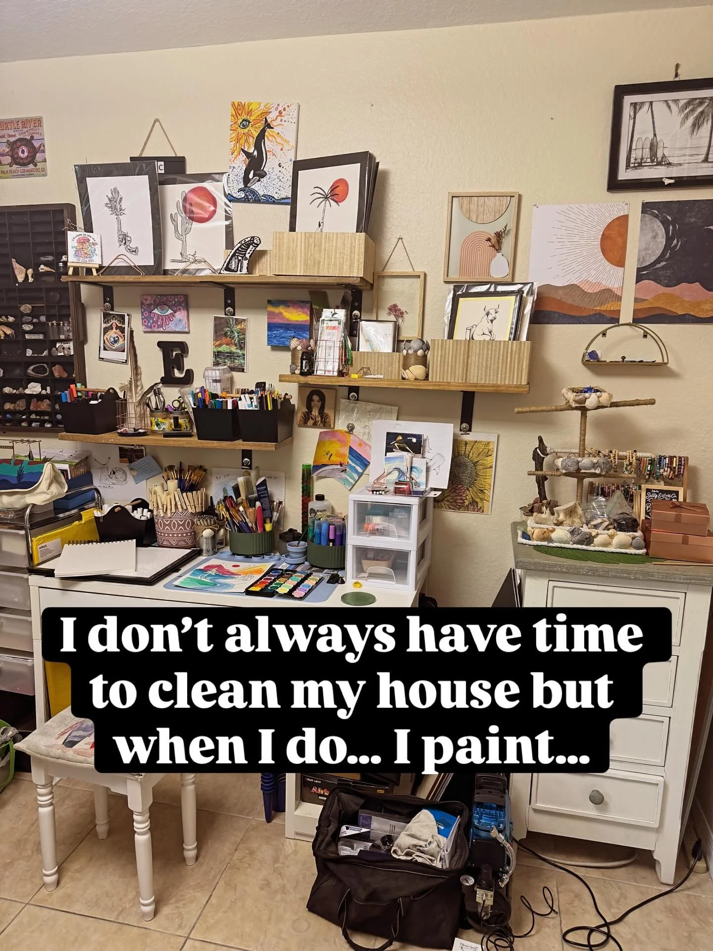 My house may be messy&hellip;

but my creativity is spotless. 🎨

Tag an artist whose creative space is organized chaos like this!
#TCCreativeCo #MuralArtist #CustomArt #ArtistStudio #VeroBeachArtist