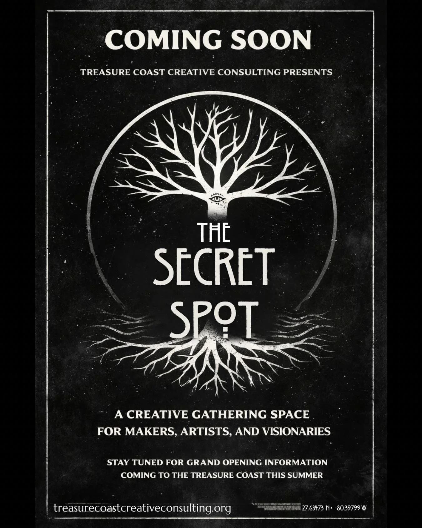 This is where it starts.

Ideas &rarr; real things
people &rarr; community
spaces &rarr; experiences

📍The Secret Spot

Treasure Coast 🌊
Summer 2026

#TCCreativeCo #TheSecretSpot #CreativeStudio #StayTuned @tccreativeconsulting @bogwatercollective 