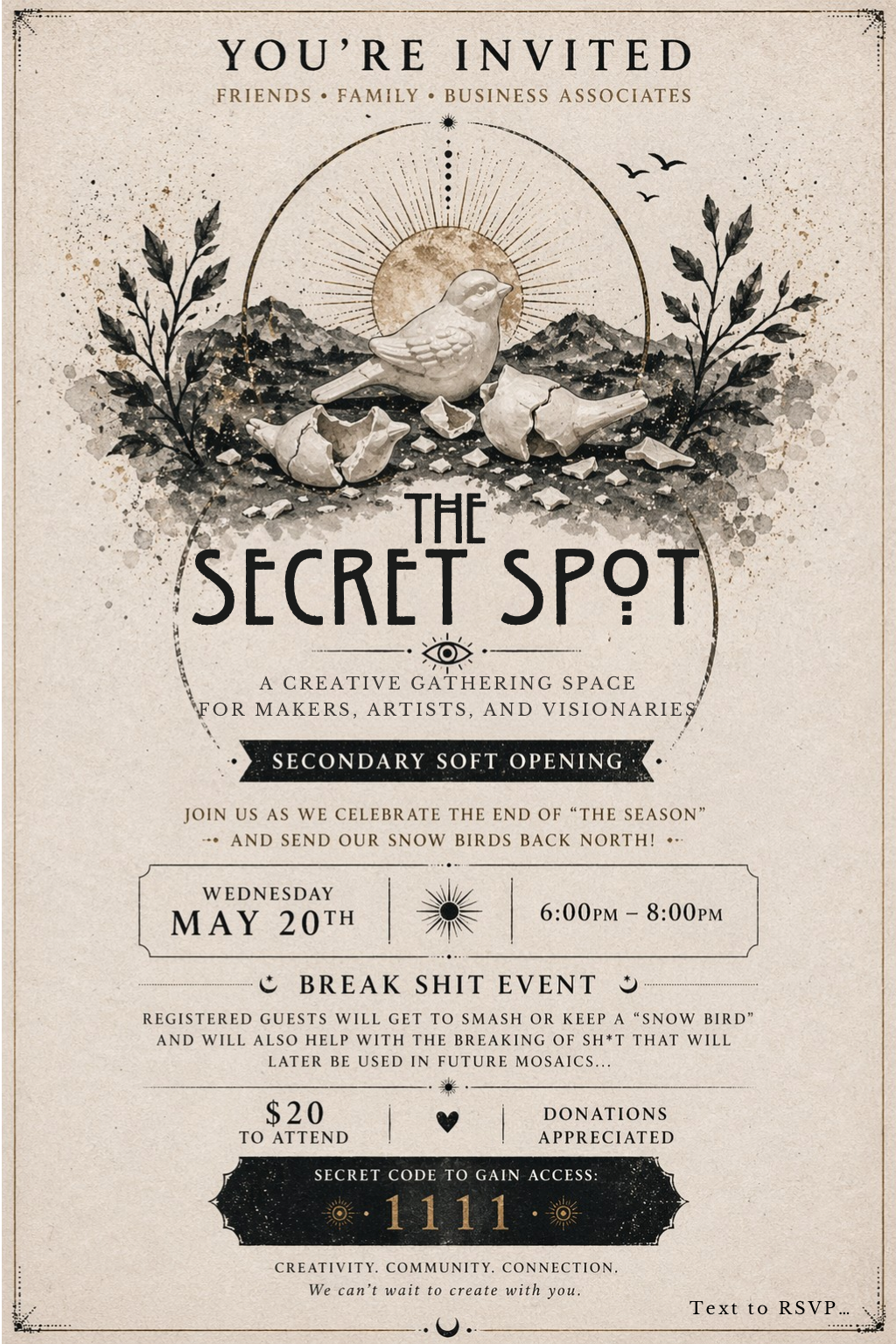 The Secret Spot- Secondary Soft Opening